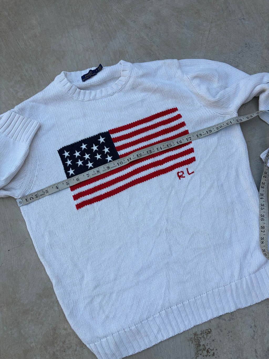 Vintage Polo Ralph Lauren USA Flag Sweater M