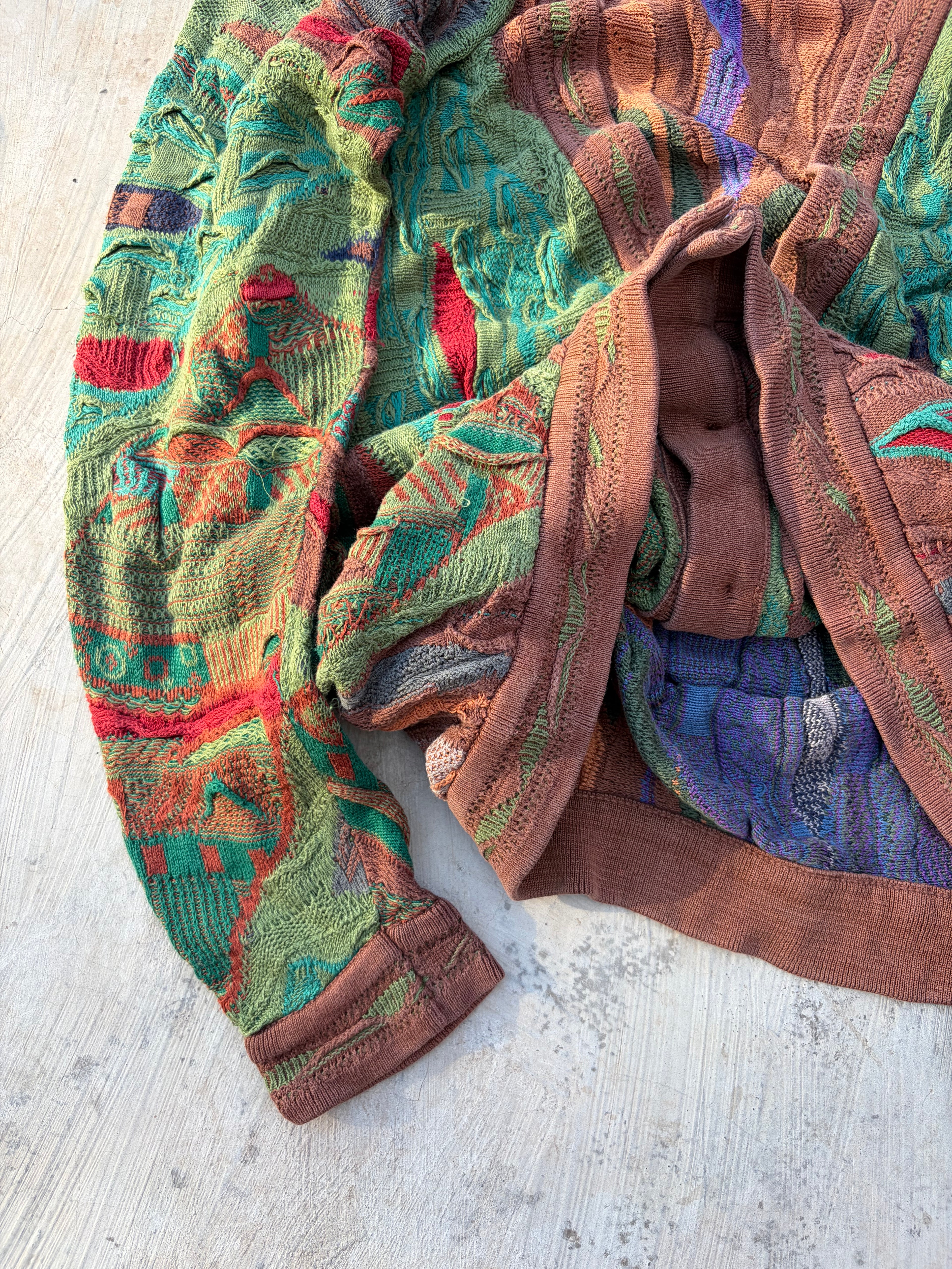 Vintage 90s COOGI Australia 3D Textured Knit Cardigan Size XL
