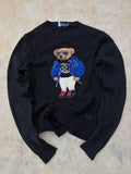 Vintage 00s Polo Ralph Lauren Ski-Bear Knit Sweater L