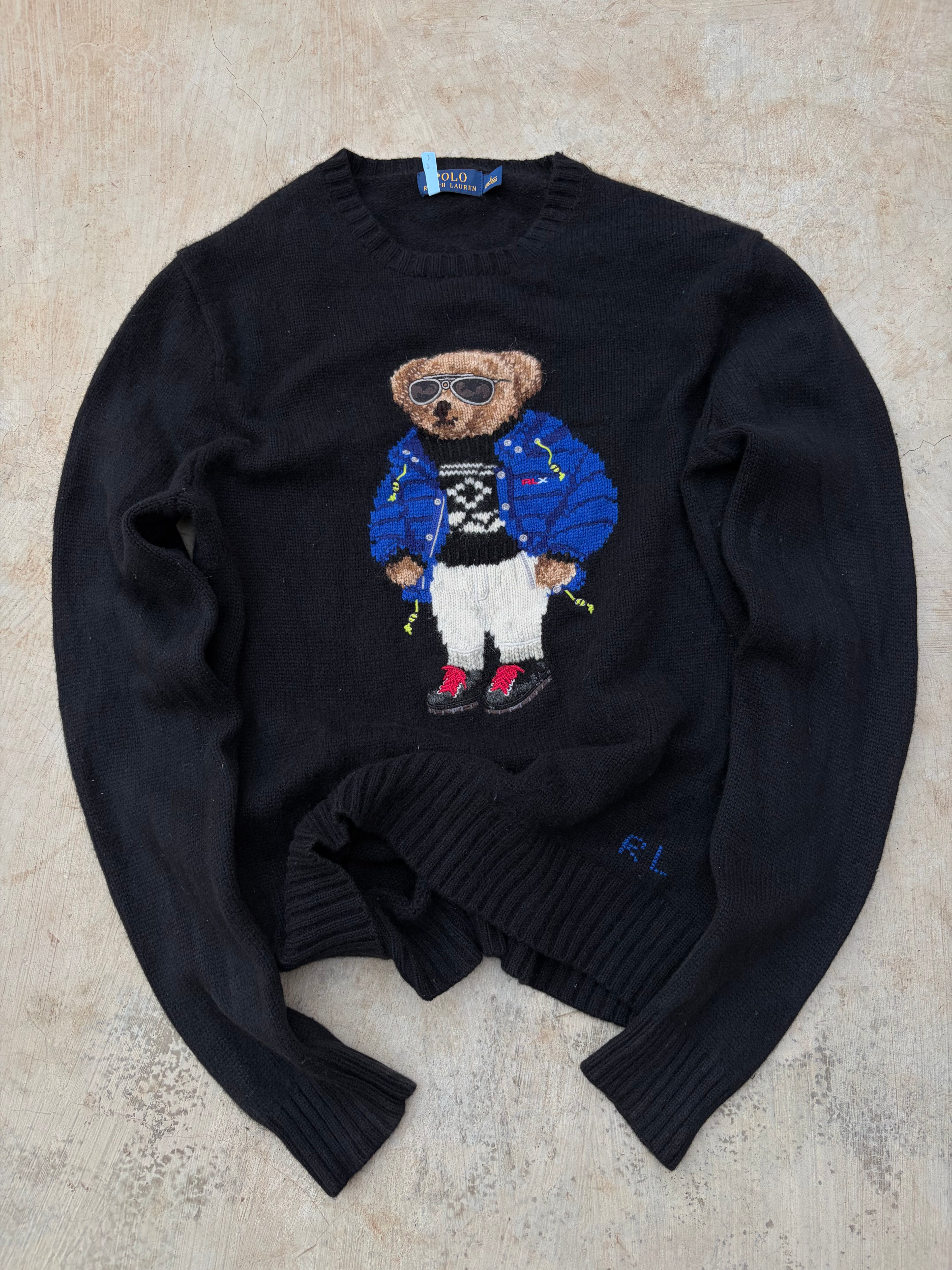Vintage 00s Polo Ralph Lauren Ski-Bear Knit Sweater L