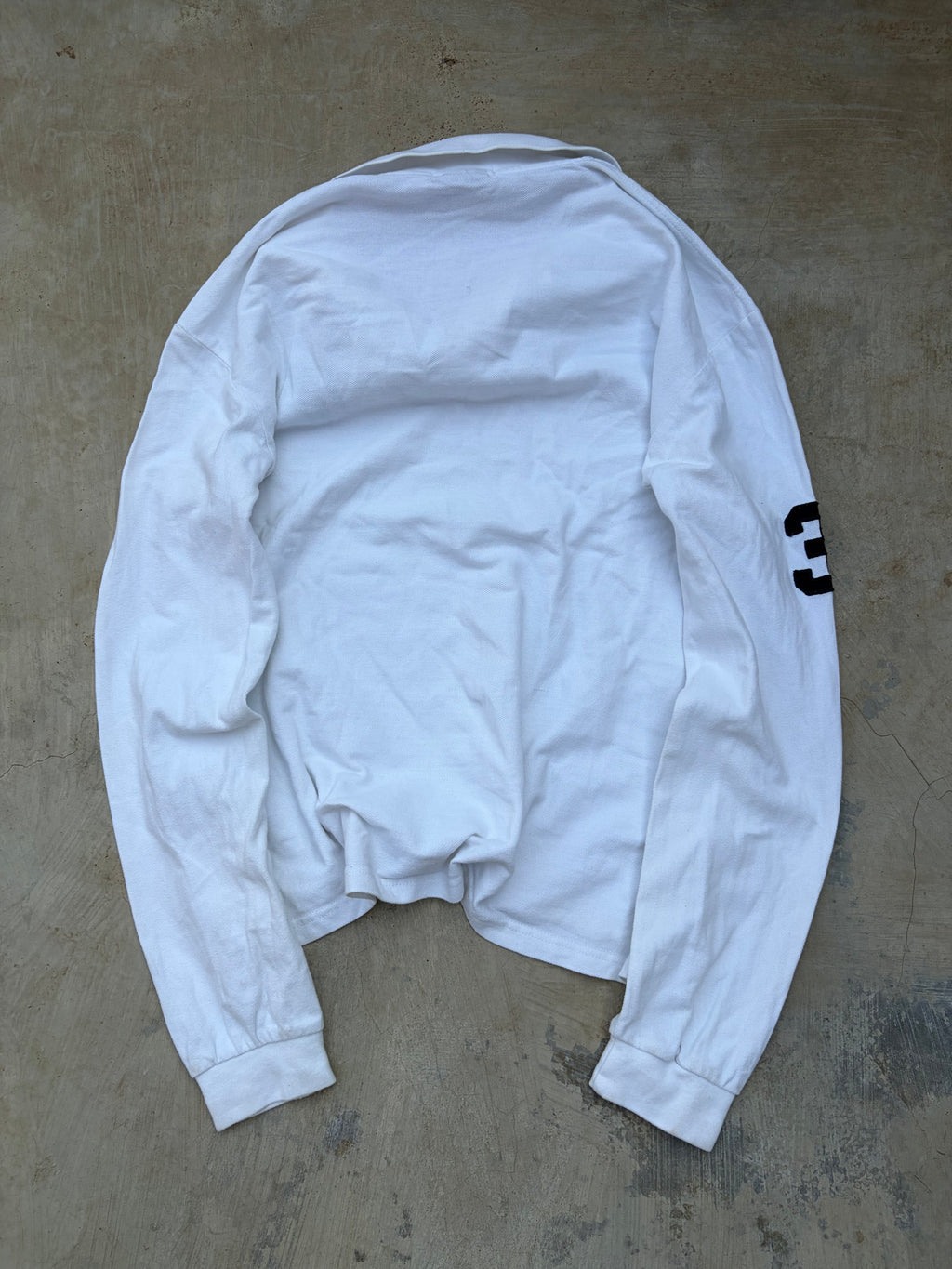 Vintage Polo Ralph Lauren White Long Sleeve Rugby Polo S