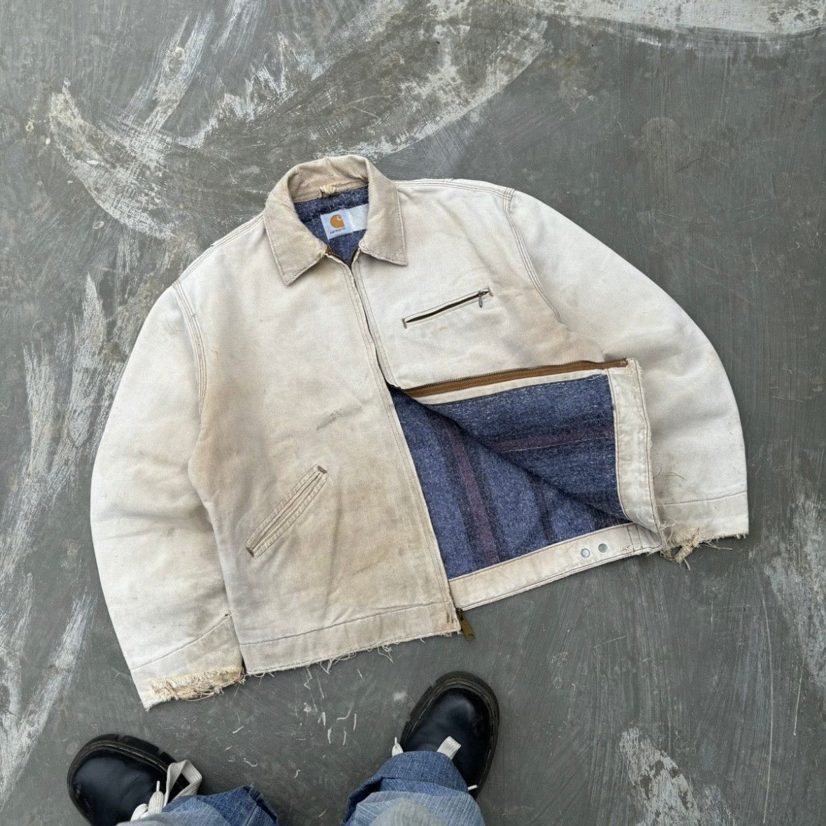 Vintage 90s Faded Carhartt Detroit Jacket BRN M/L