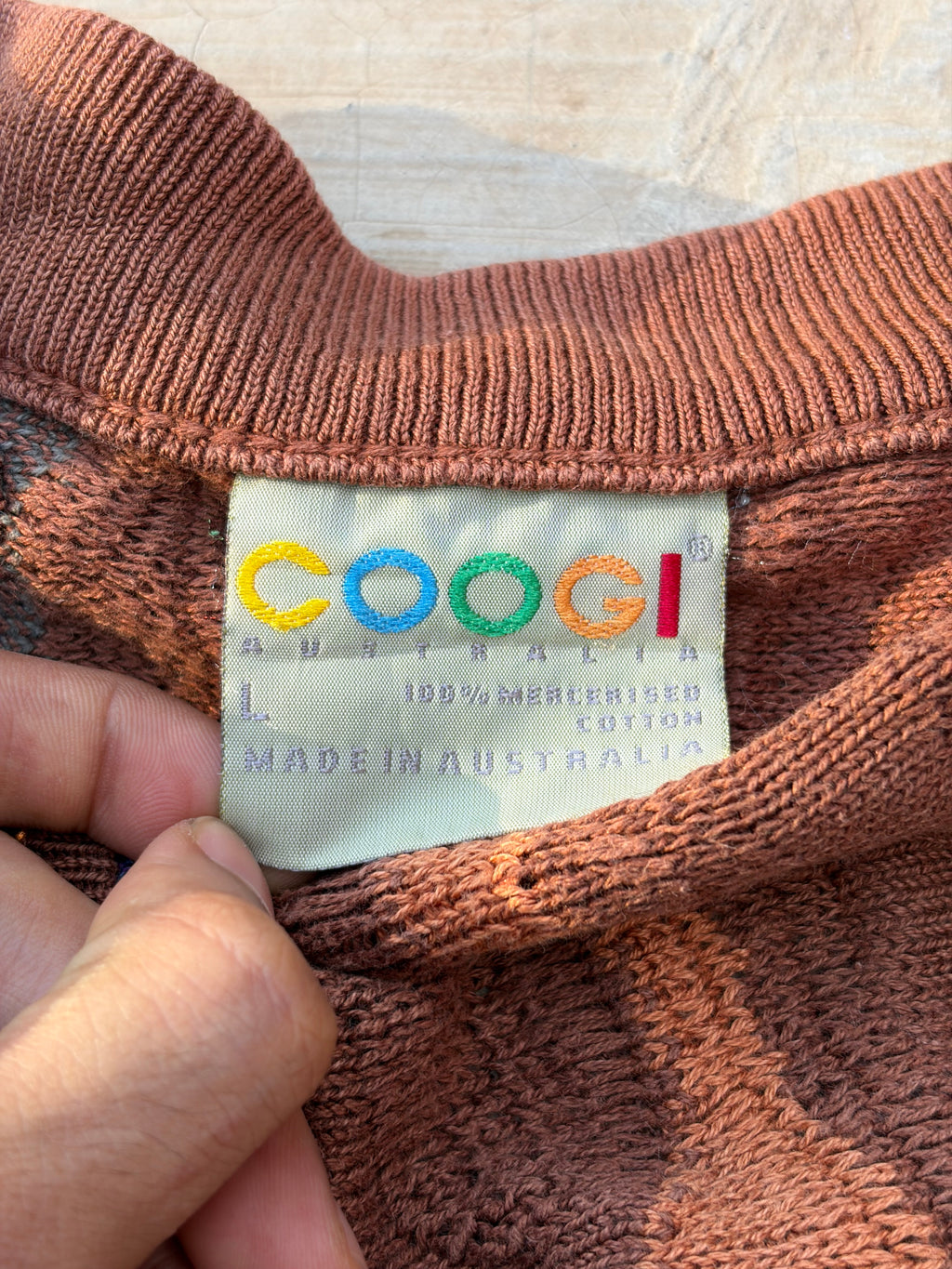 Vintage 90s COOGI Australia 3D Textured Knit Cardigan Size XL