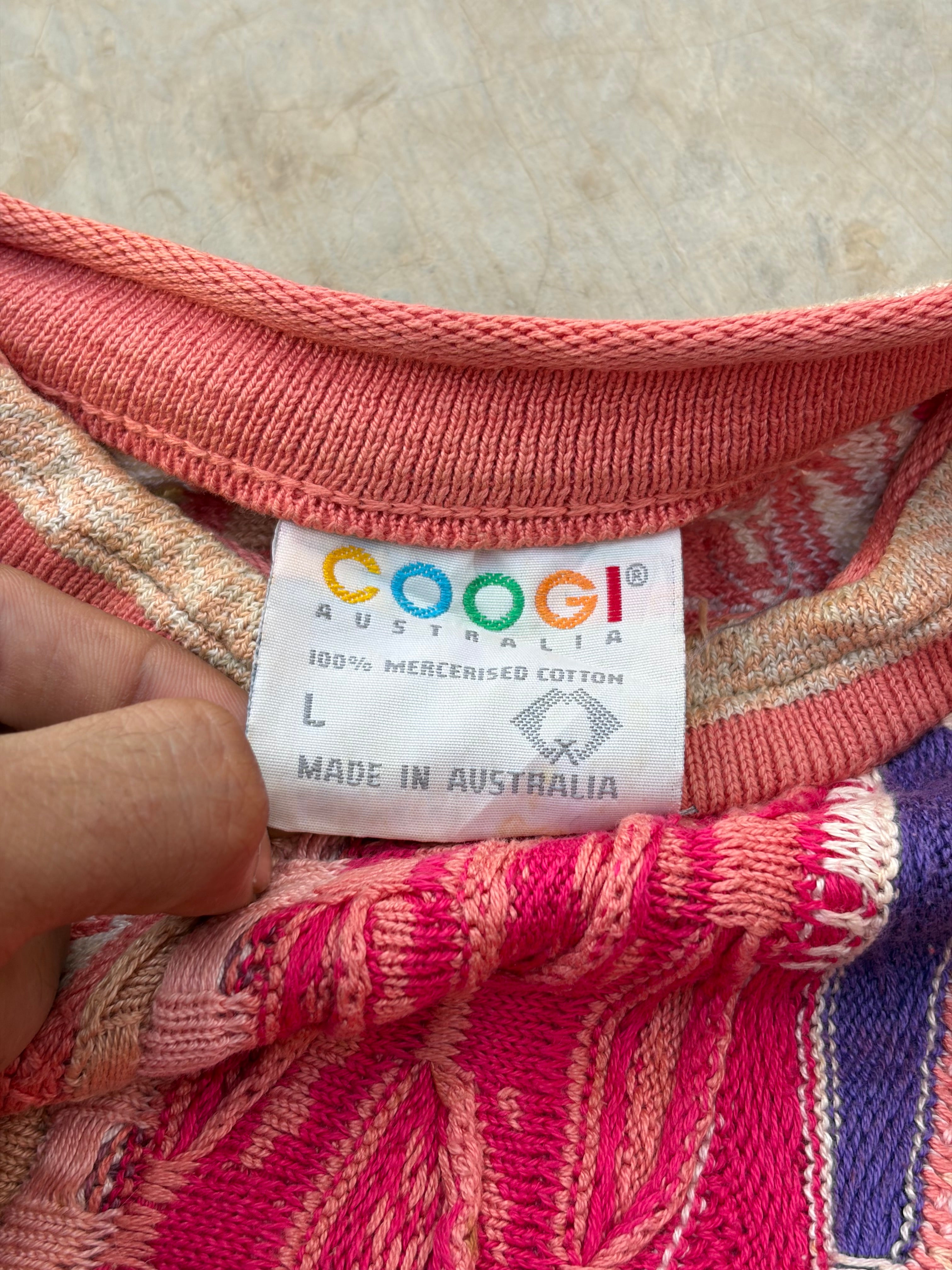 Vintage 90s COOGI Australia 3D Textured Knit Sweater L