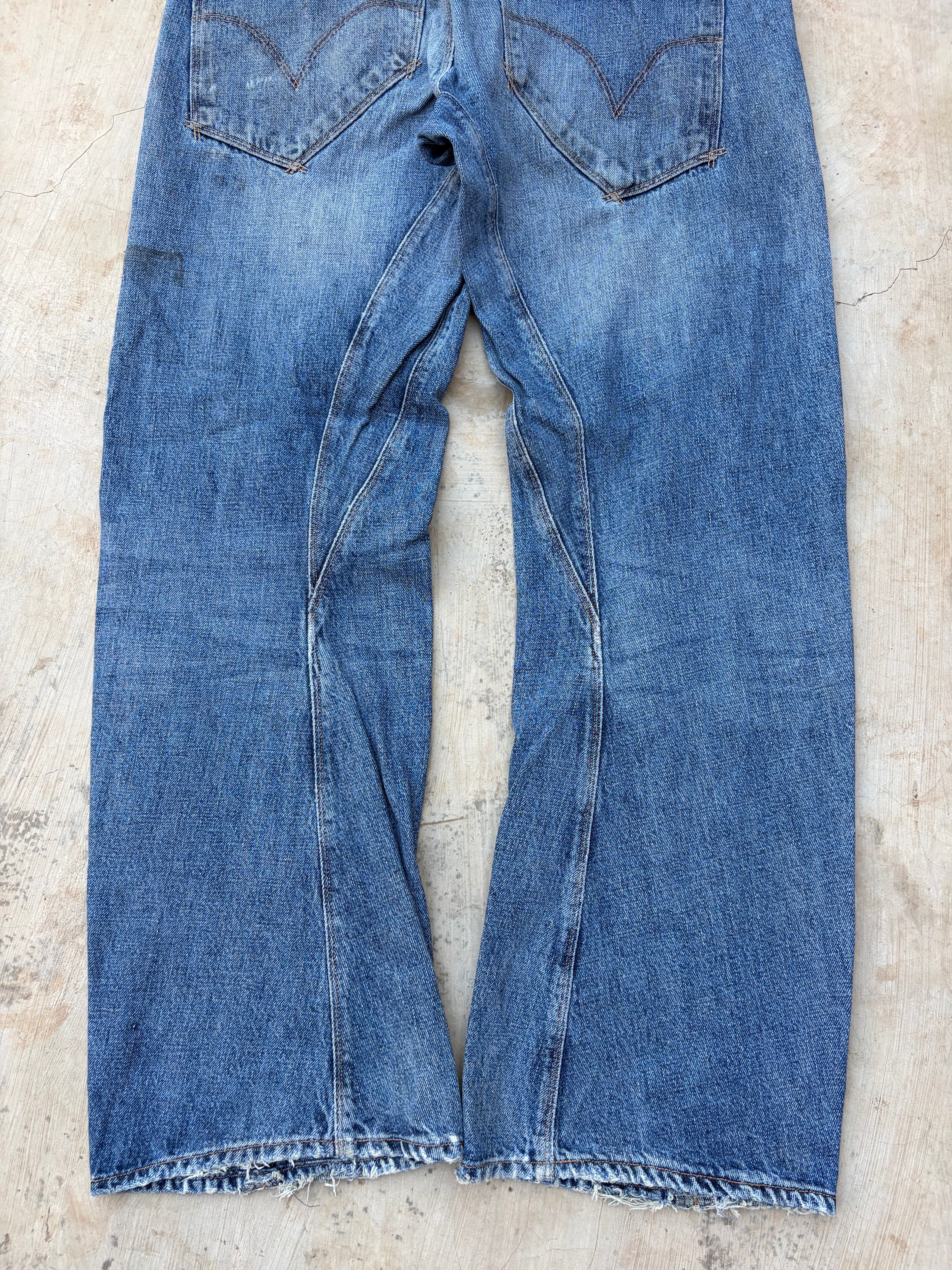 Vintage Levi's Engineered Jeans Buckle Back Distressed Denim Rare 36