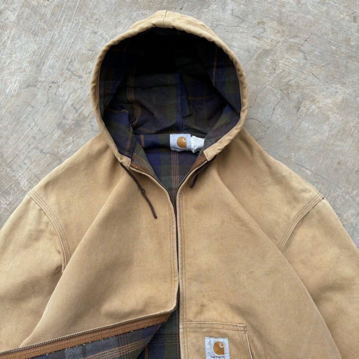Vintage 1990s Carhartt Active Flannel Lined Jacket L/XL
