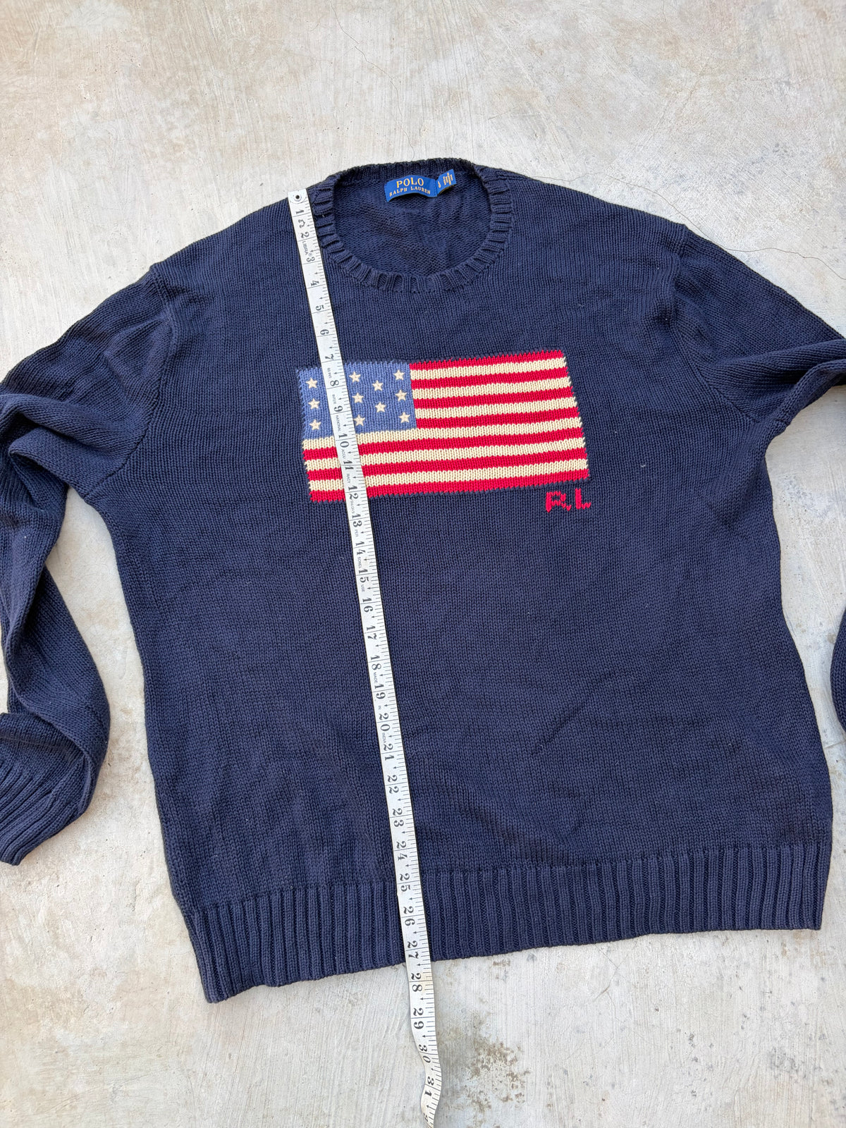 Vintage Polo Ralph Lauren USA Flag Sweater L