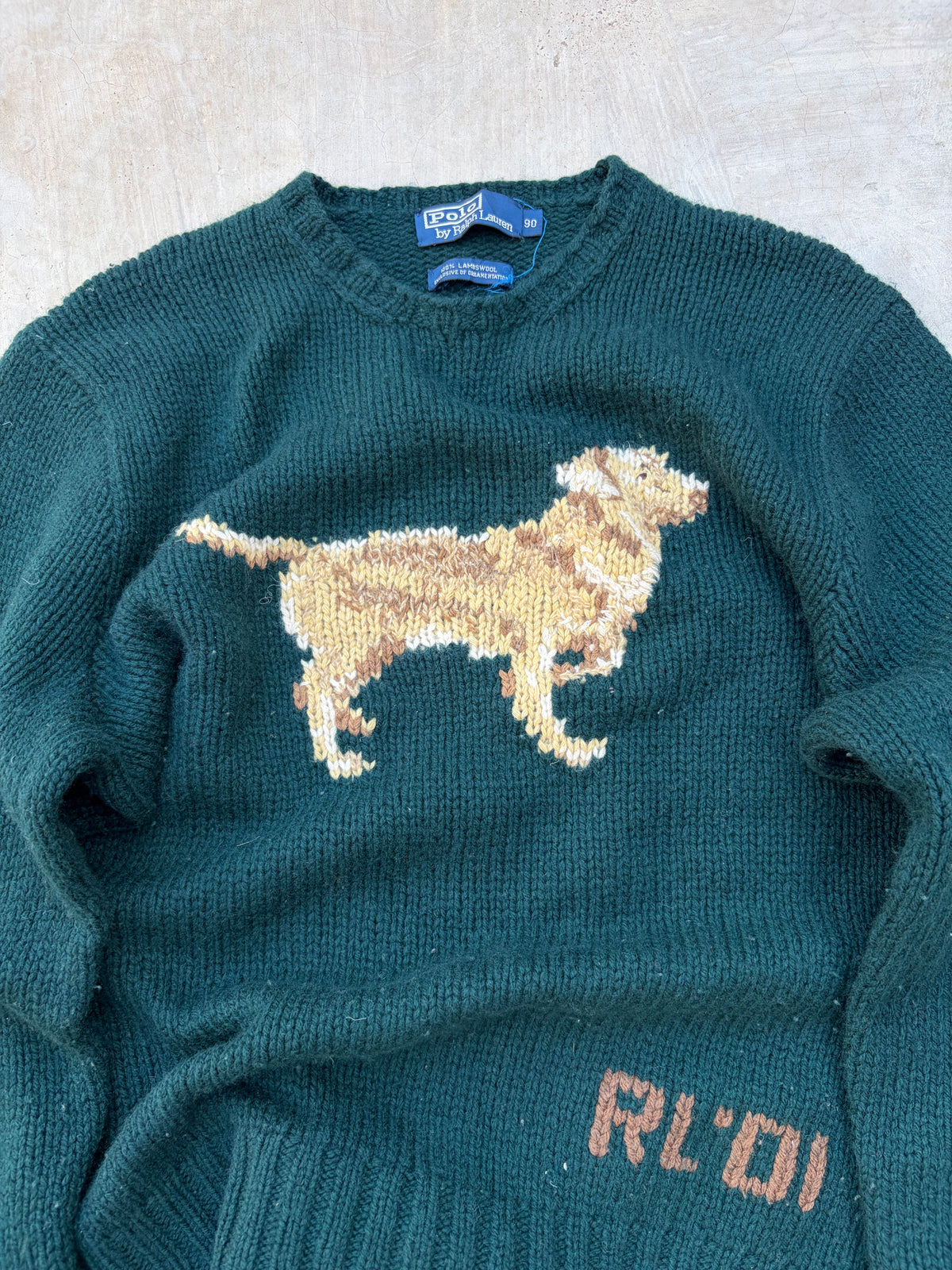 2001 Polo Ralph Lauren Dog Knit Sweater S/M