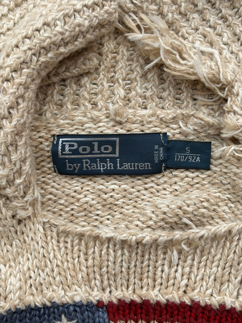 Vintage 90s Polo Ralph Lauren 67 Flag Knitwear M