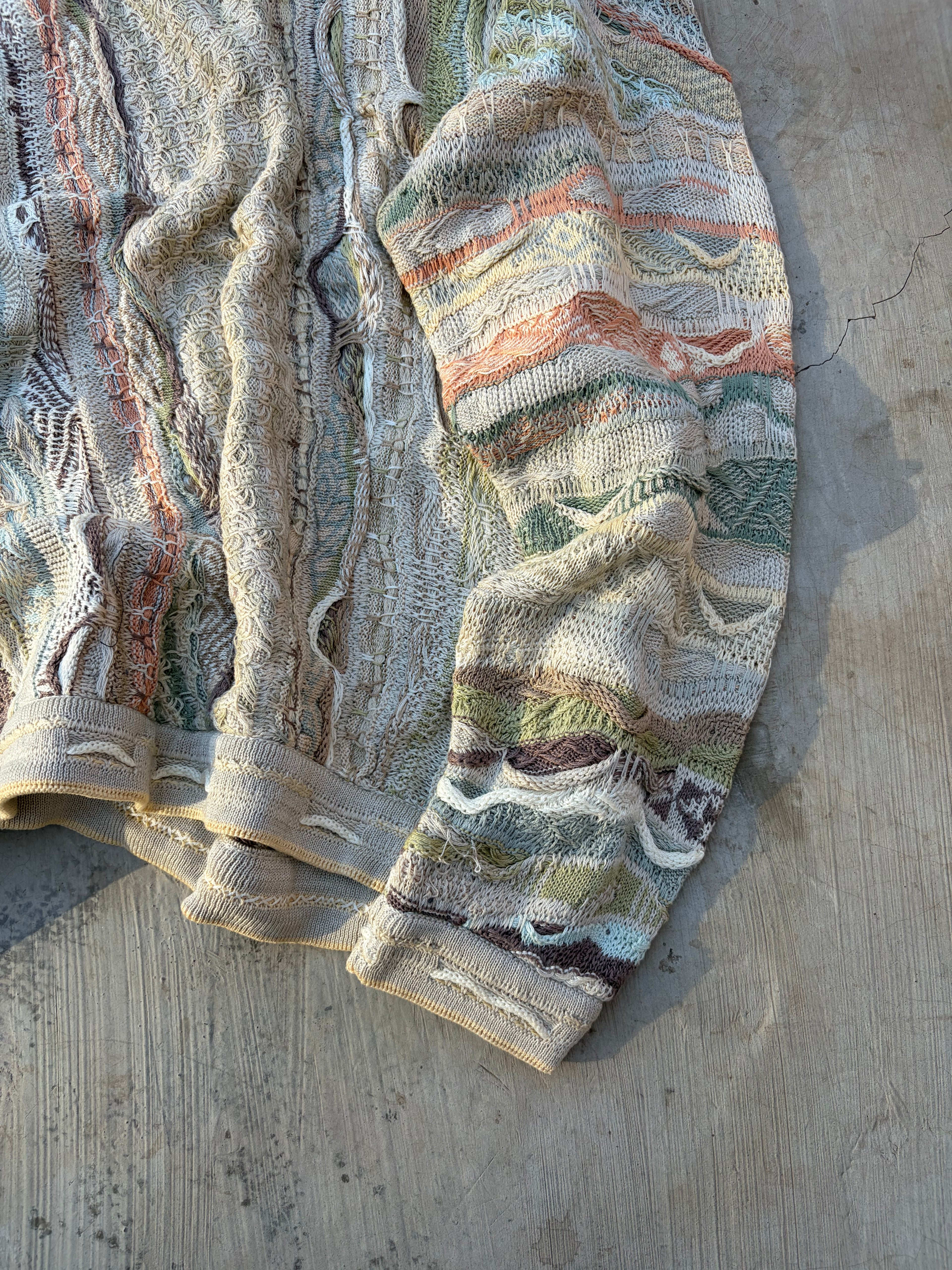 Vintage 90s COOGI 3D Textured Knit Sweater Multicolor Size L