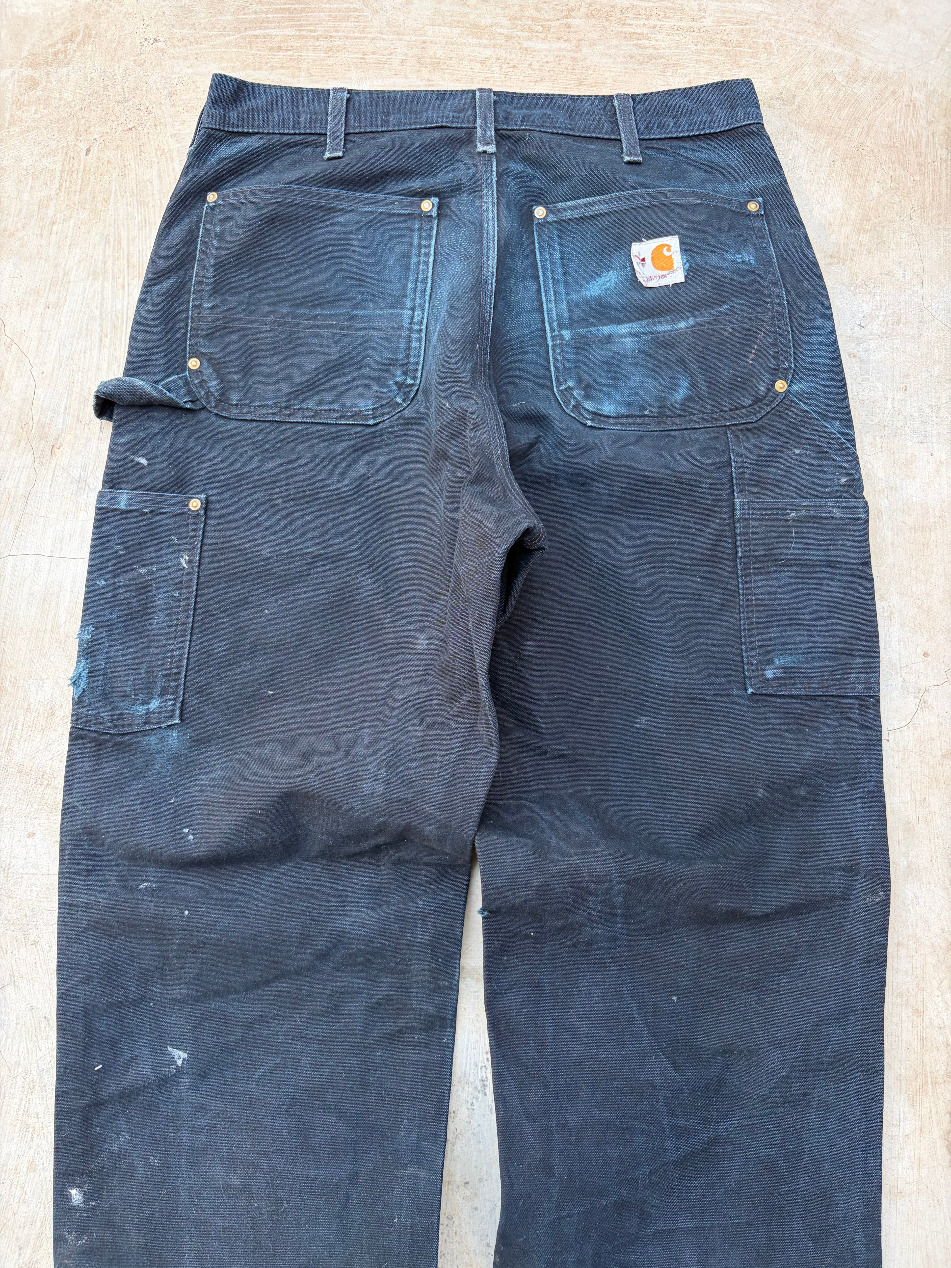 Vintage 00s Carhartt Double Knee Pant Distressed Paint Splash 33