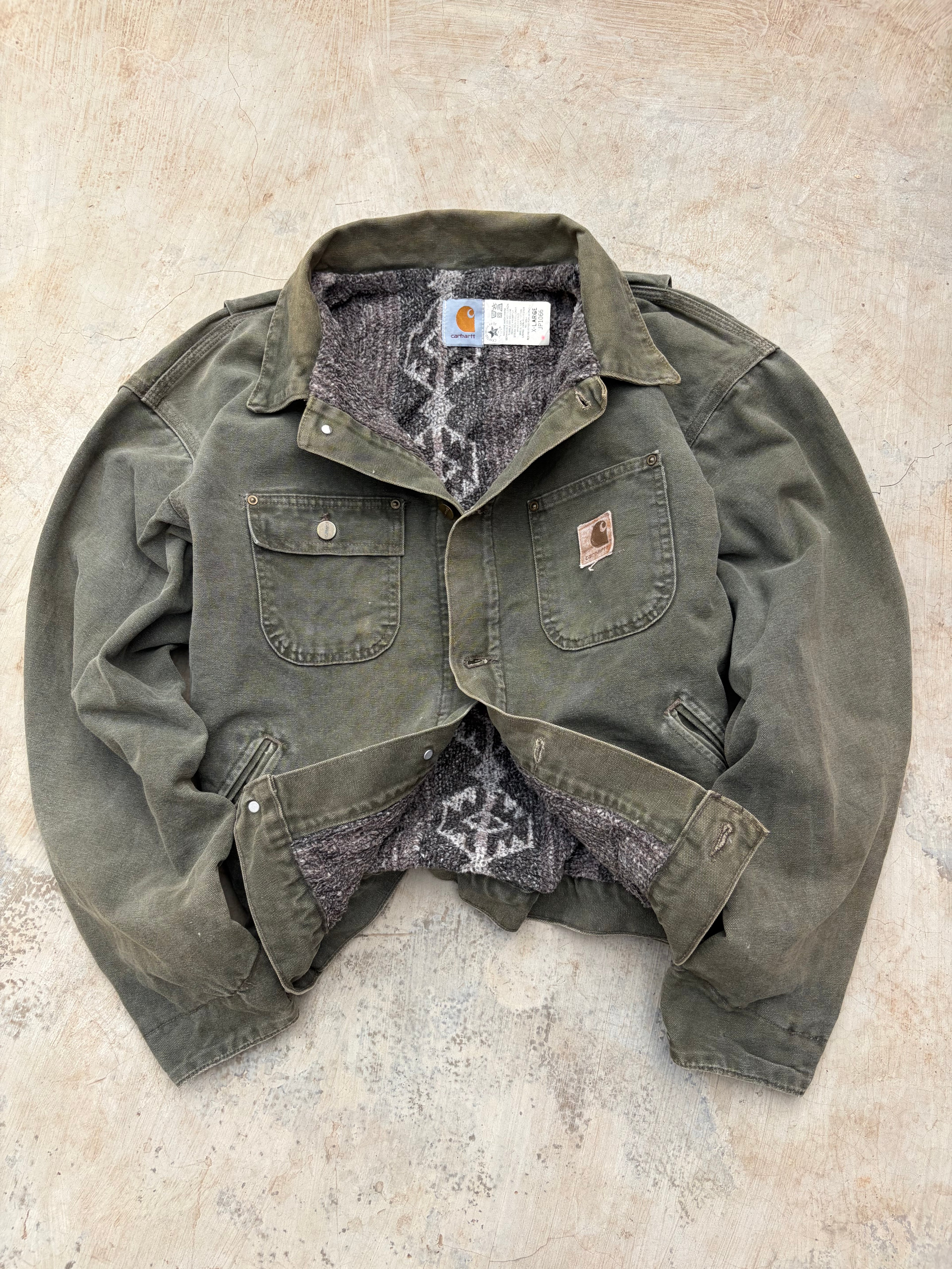 Vintage 90s 1996 Carhartt Aztec Coat XL