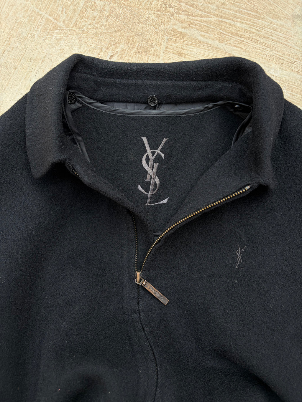 Vintage 00s YSL Yves Saint Lauren Woolen Zip Jacket L