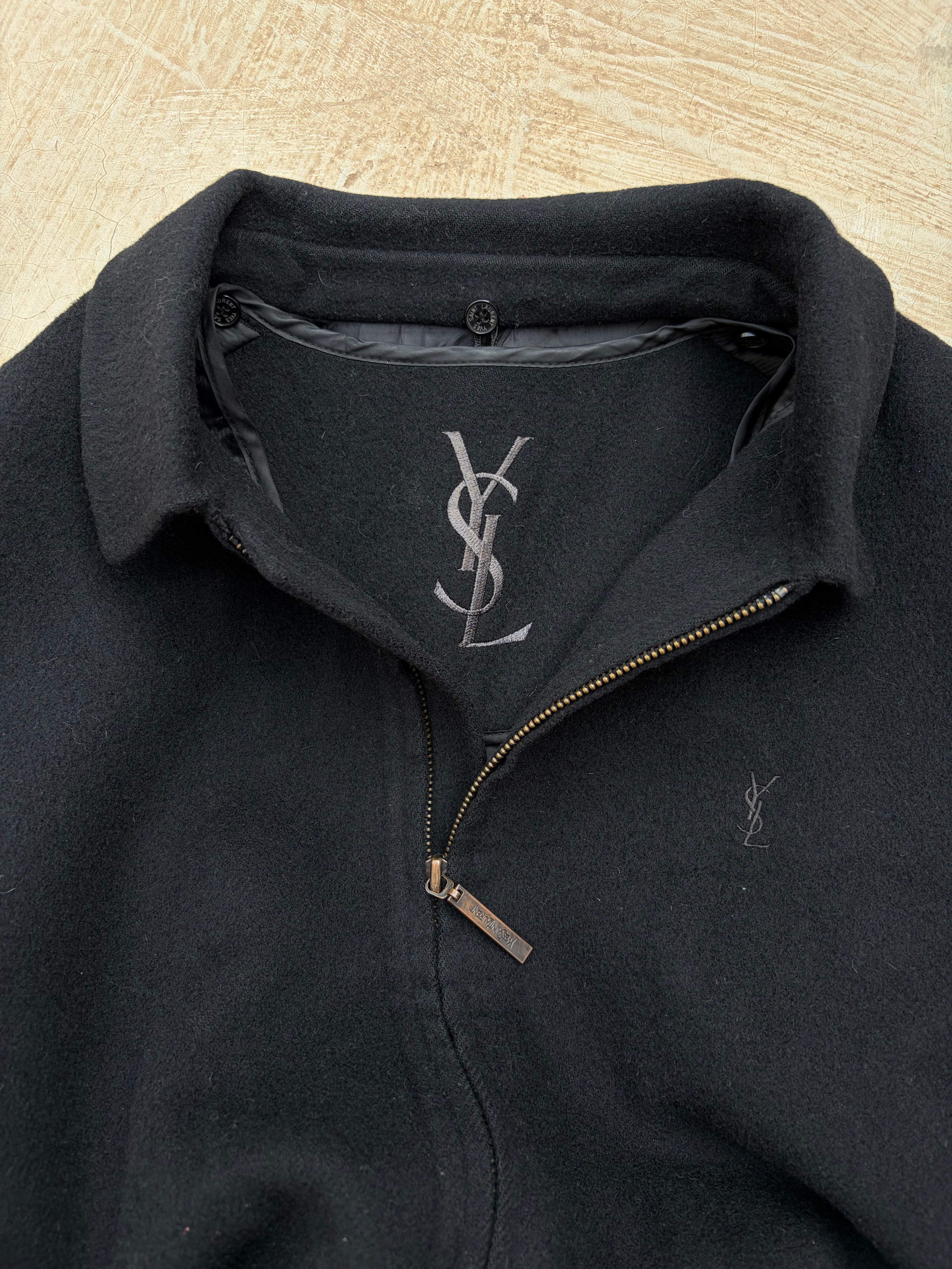 Vintage 00s YSL Yves Saint Lauren Woolen Zip Jacket L