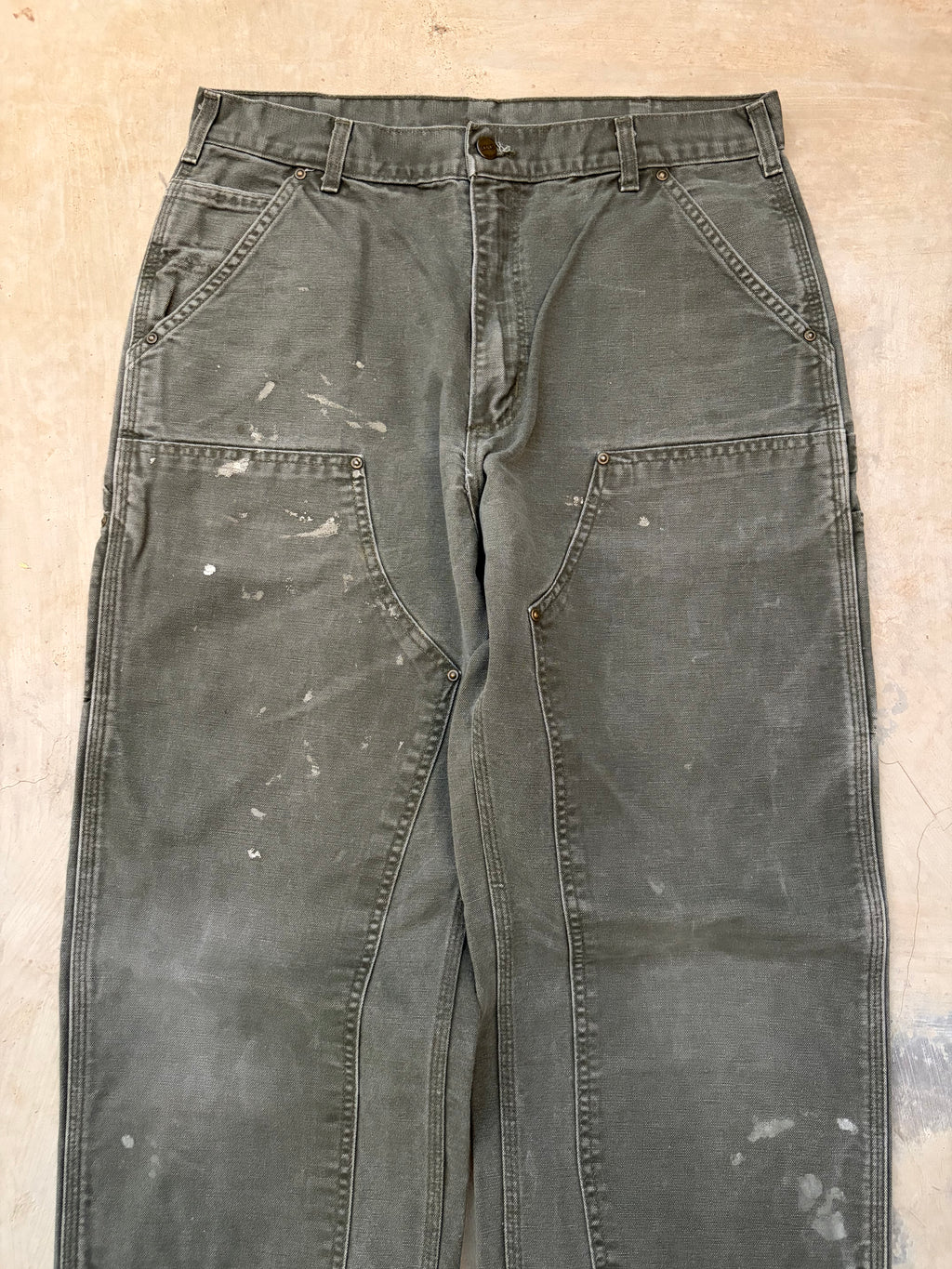 Vintage Painted & Faded Carhartt Double Knee Mos 34