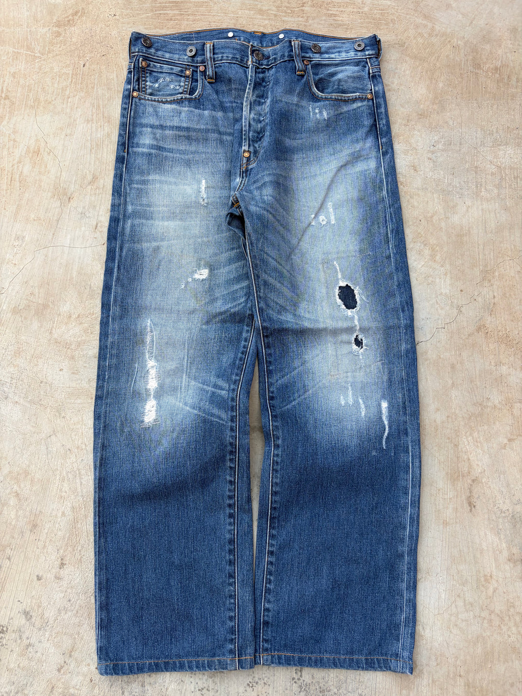 Vintage Levi’s 201 Denim Jeans Buckle Belt Straight Fit 30