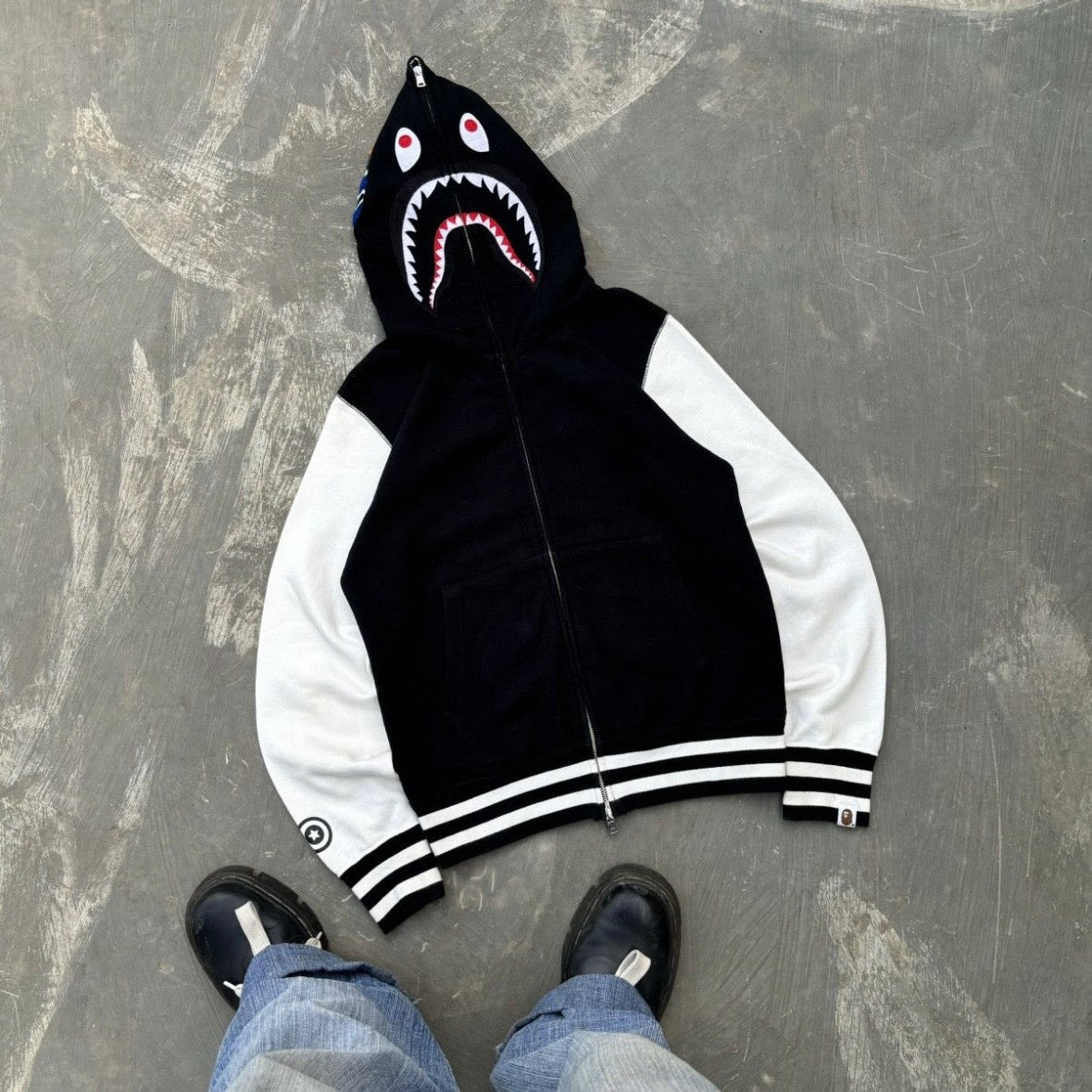Vintage Bape Shark Full Zip Up Hoodie S