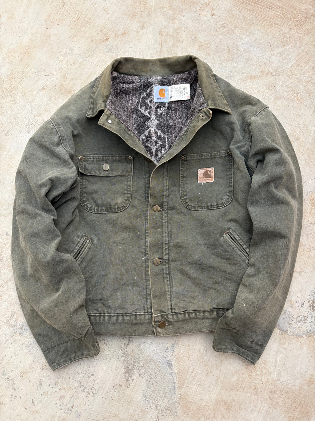 Vintage 90s 1996 Carhartt Aztec Coat XL