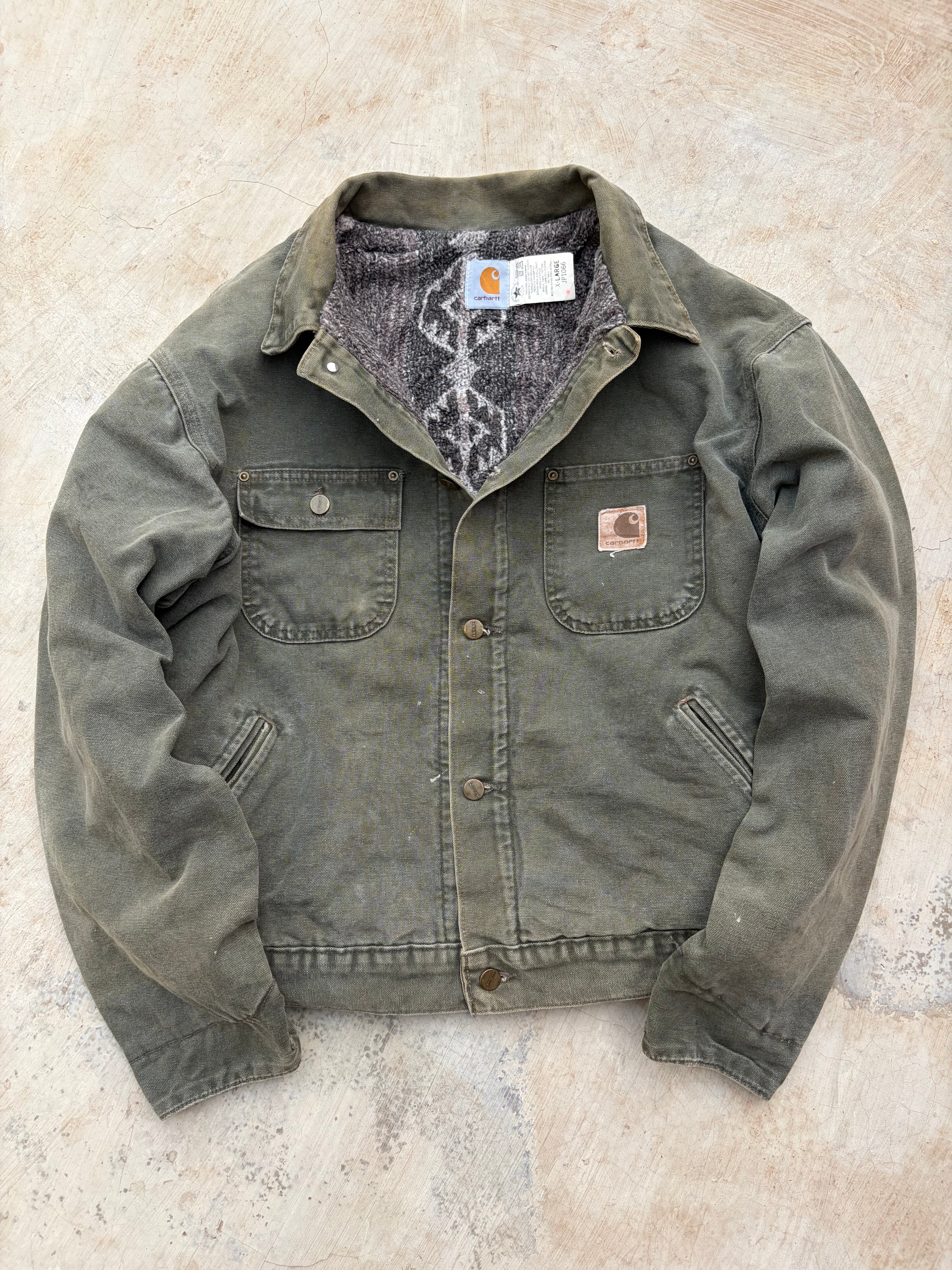 Vintage 90s 1996 Carhartt Aztec Coat XL