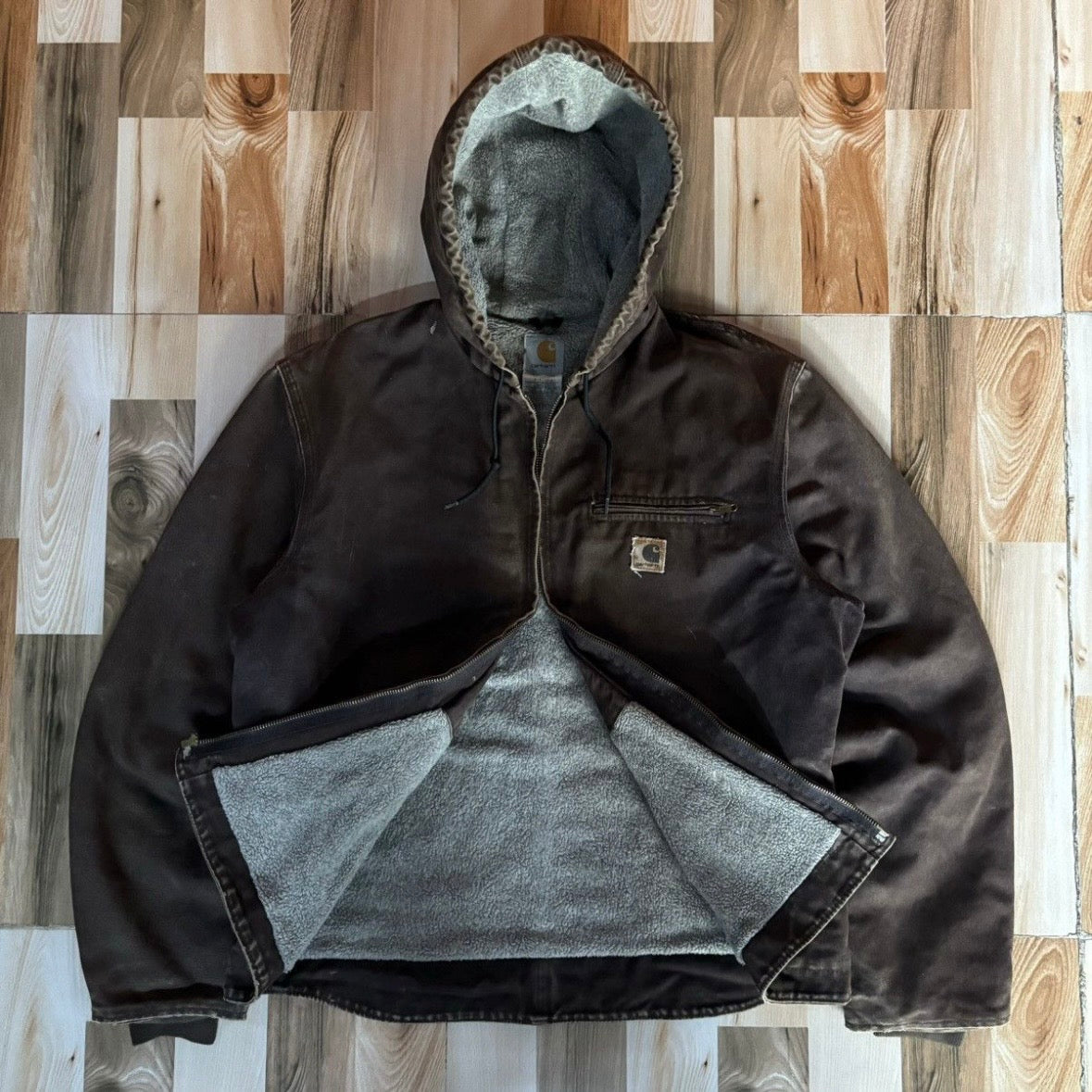 Vintage 00s Carhartt Hooded Active Jacket J141DKB L