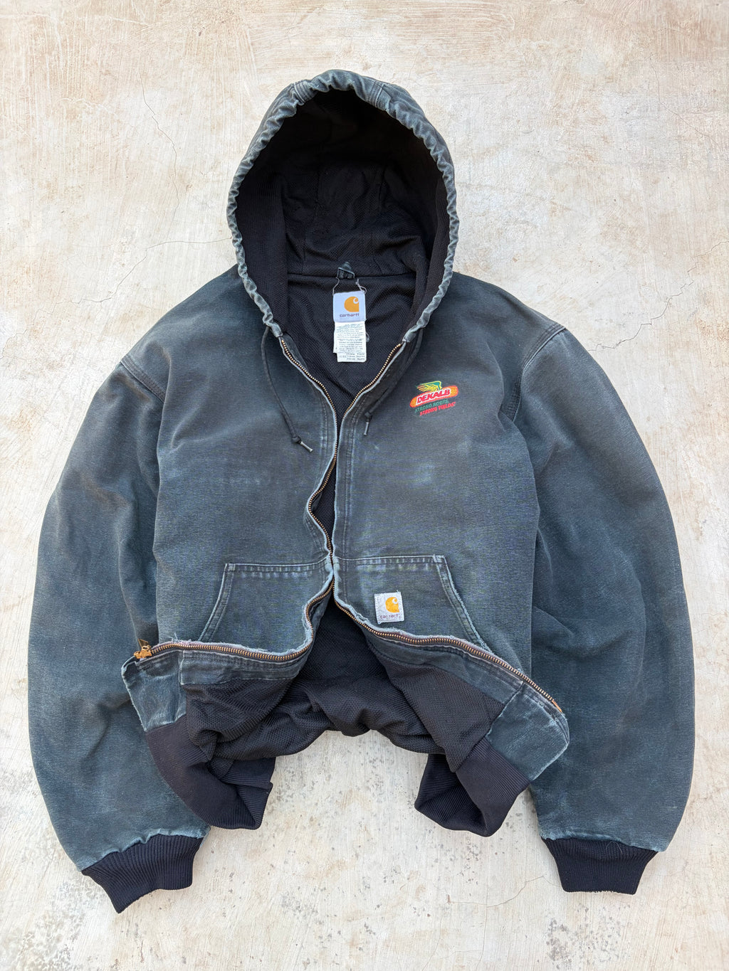 Vintage 00s Faded Carhartt Active Jacket J131 BLK XL