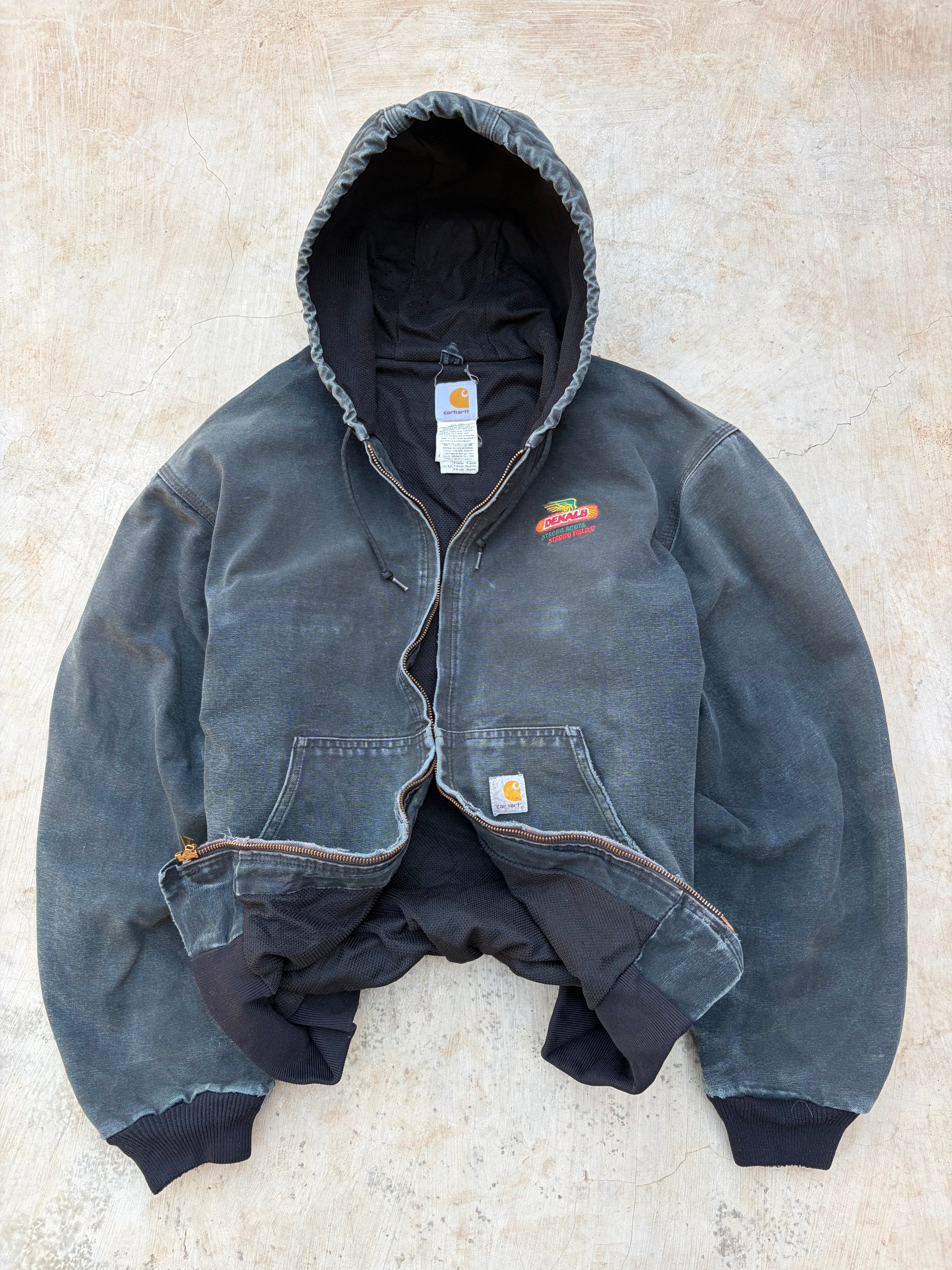 Vintage 00s Faded Carhartt Active Jacket J131 BLK XL