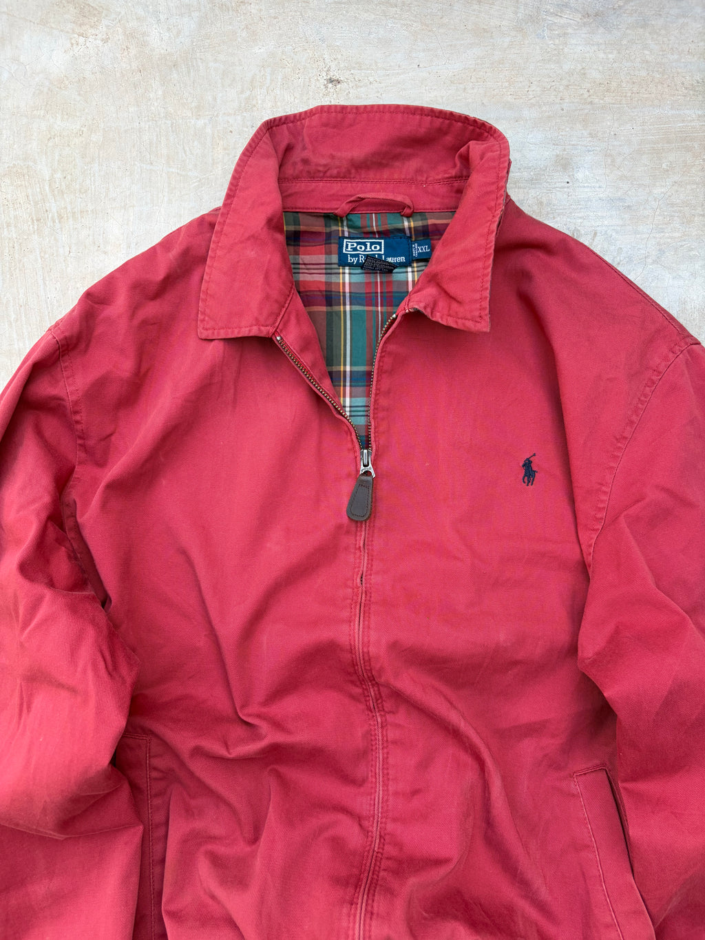 90s Vintage Polo Ralph Lauren Red Harrington Jacket XL/XXL