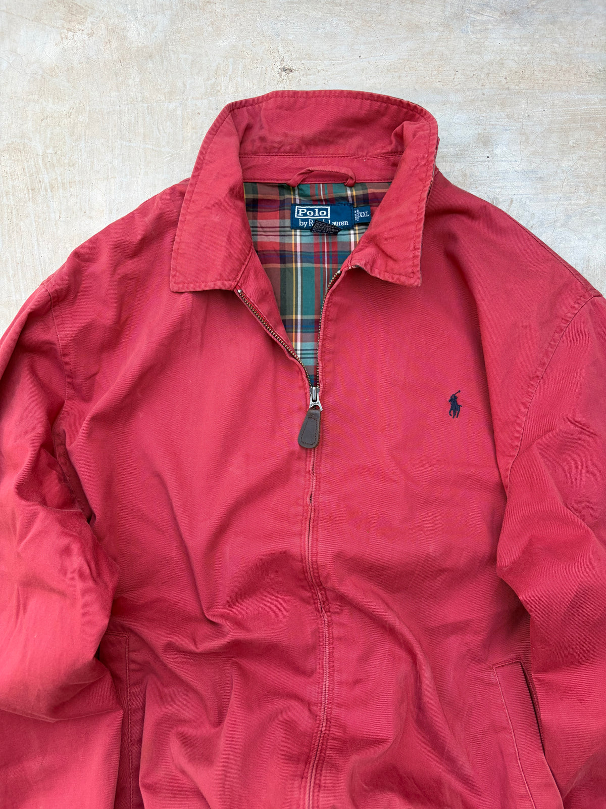 90s Vintage Polo Ralph Lauren Red Harrington Jacket XL/XXL