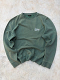 Vintage 00s Stussy Stock Logo Crewneck Sweatshirt M