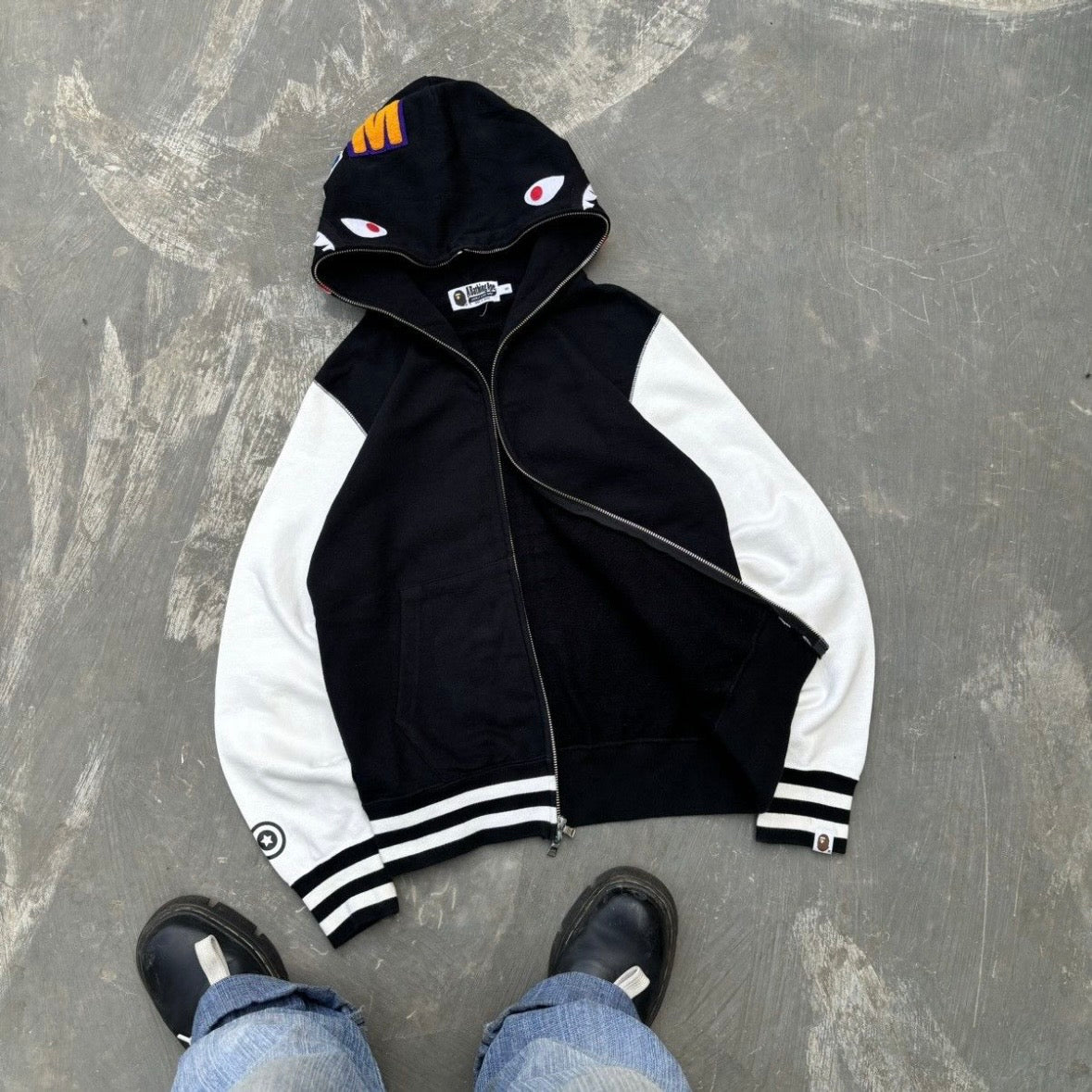 Vintage Bape Shark Full Zip Up Hoodie S