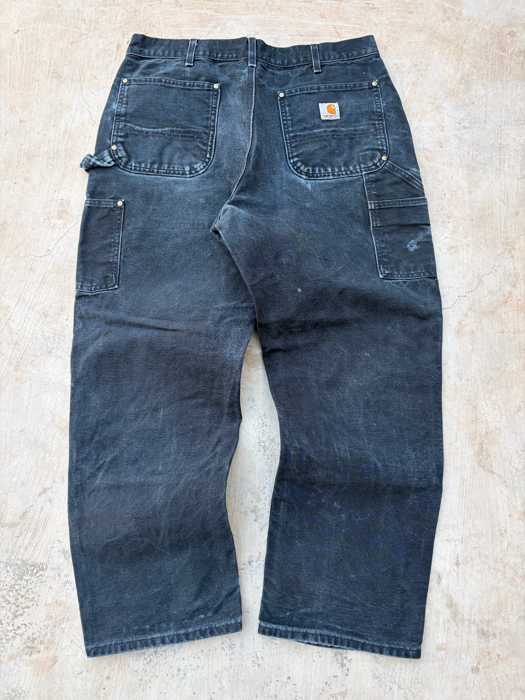 Vintage Carhartt Double Knee Carpenter Pants Faded Black Vintage Workwear 36x29.5