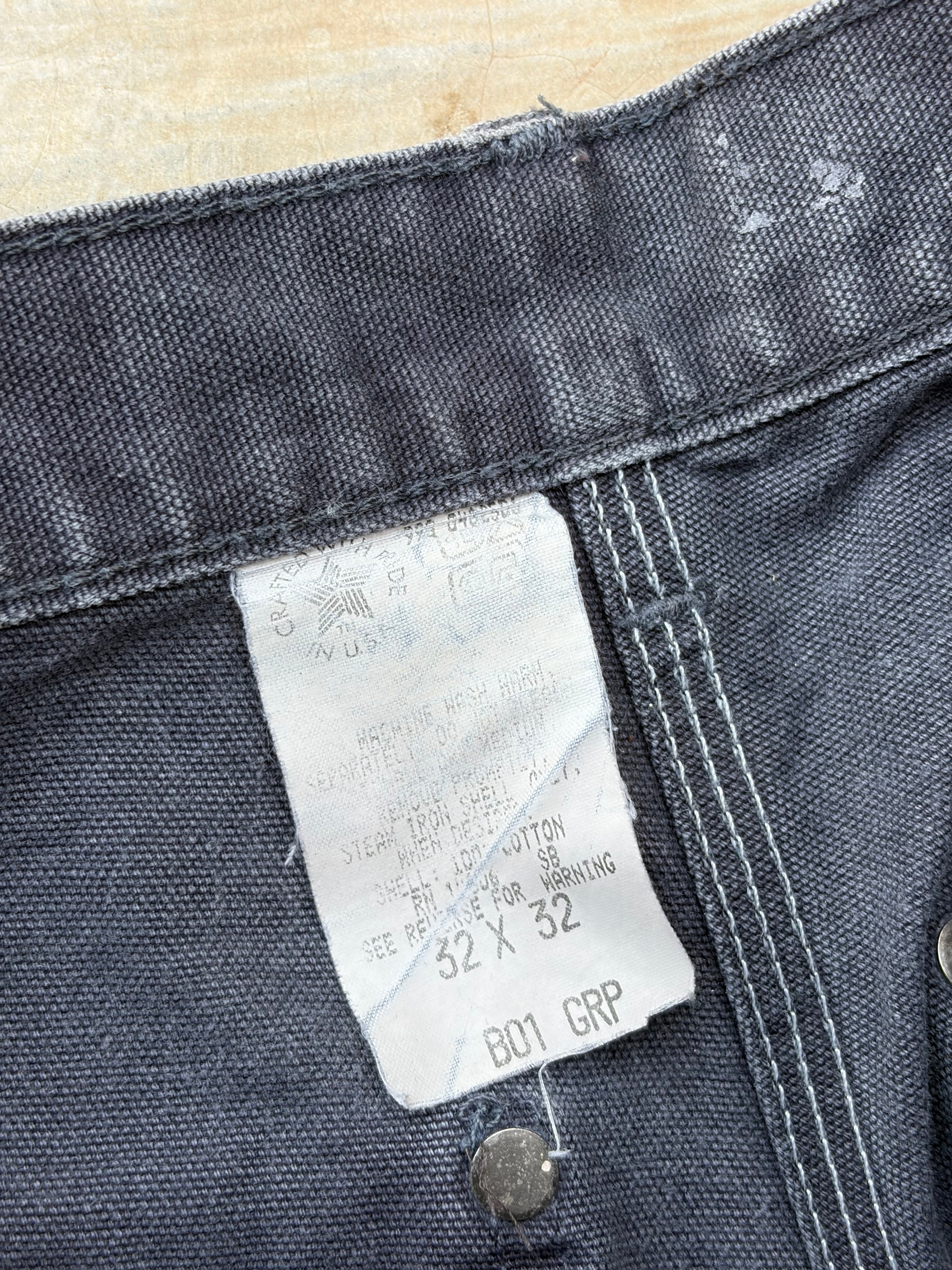 Vintage 90s Carhartt B01 GRP Double Knee Pant Grey Fade 31