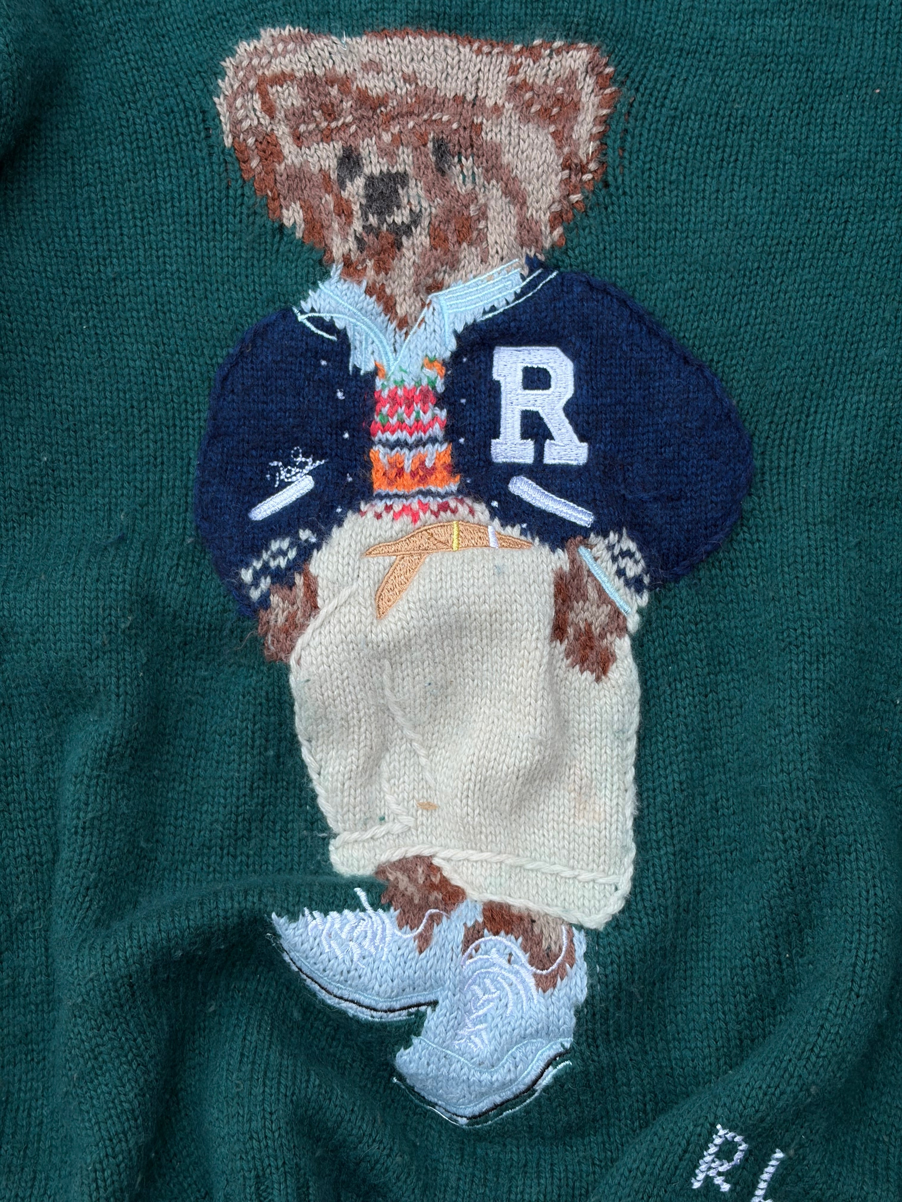 Vintage 00s Polo Ralph Lauren Bear Knit Sweater S
