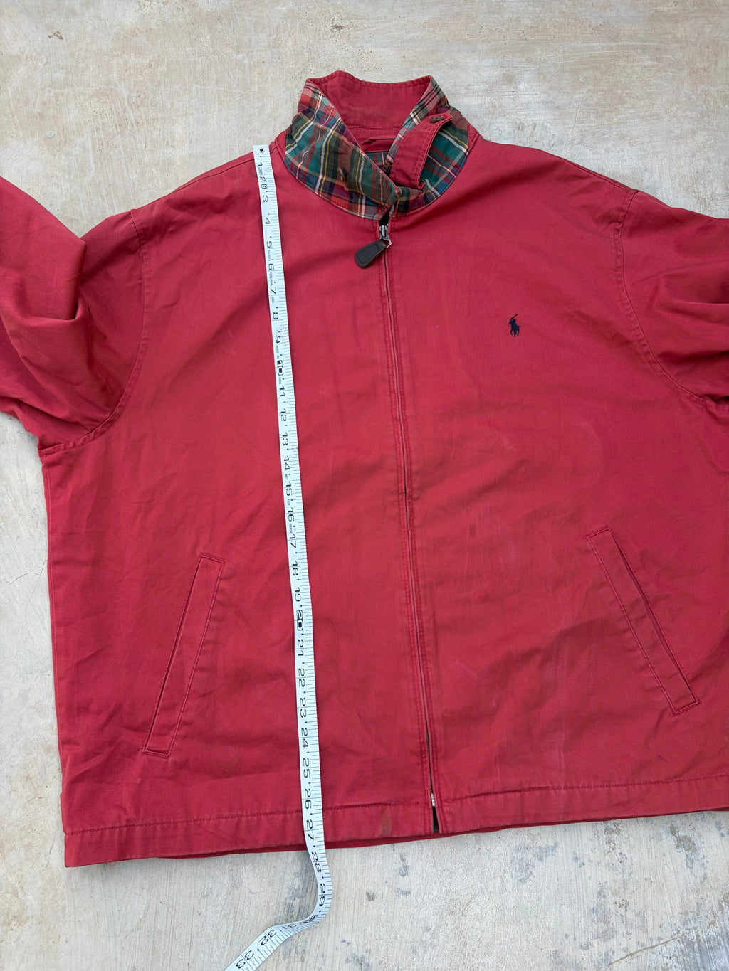90s Vintage Polo Ralph Lauren Red Harrington Jacket XL/XXL
