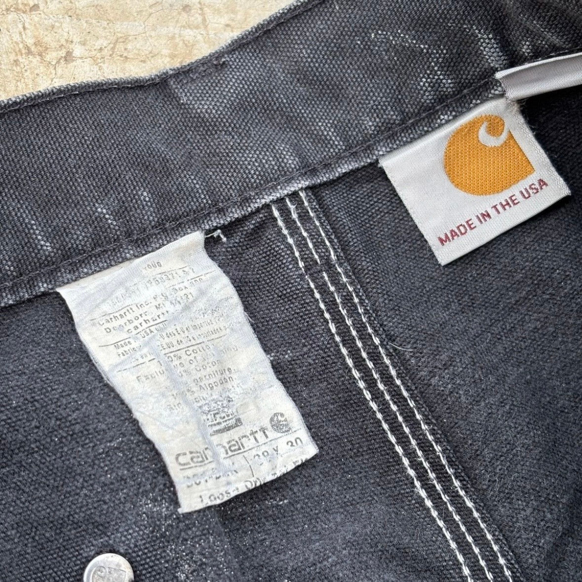 Vintage 00s Carhartt Double Knee Pant B01 BLK 38
