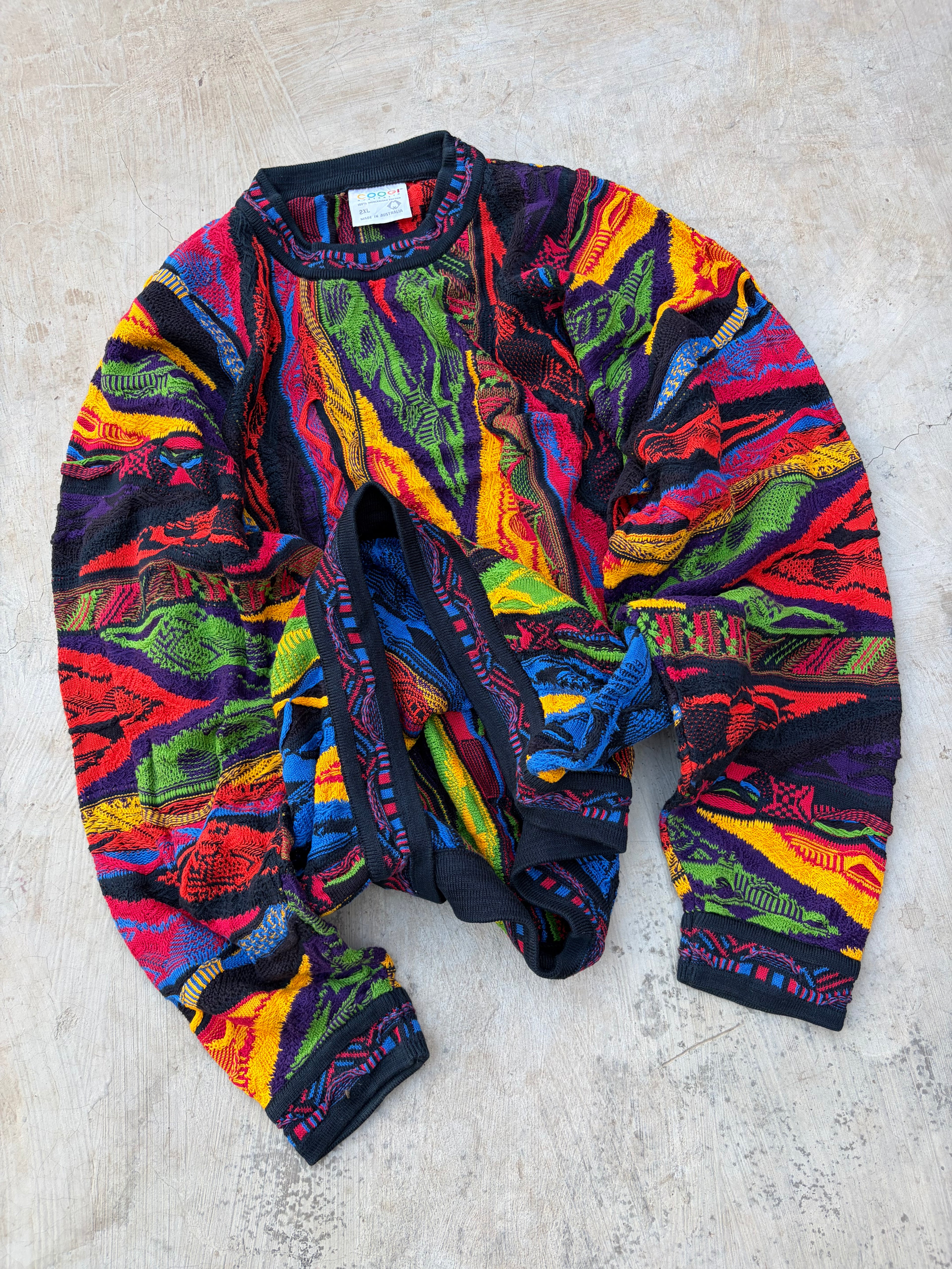 Vintage 90s COOGI Australia Mercerised Cotton Knit Sweater 2XL