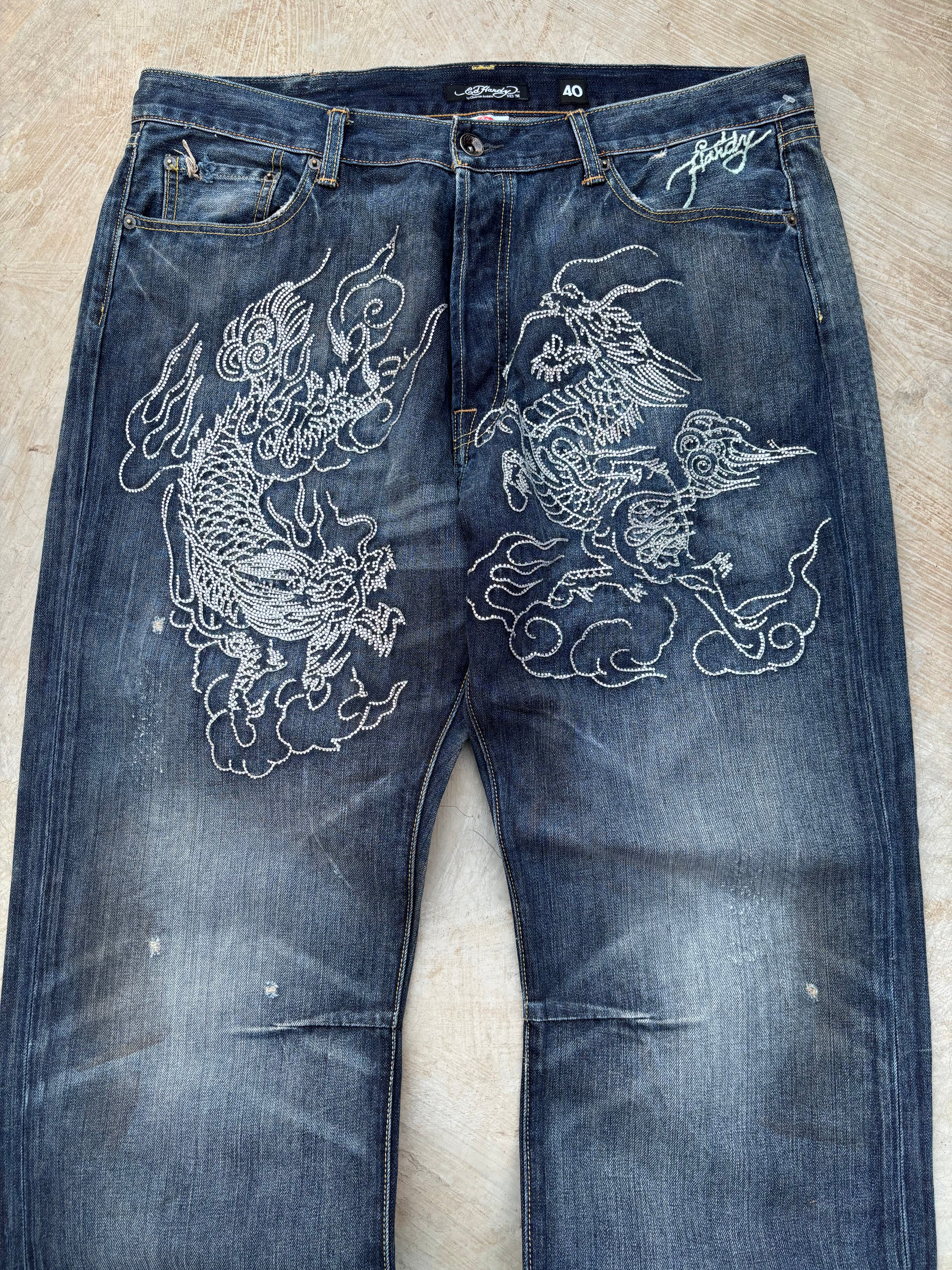 Vintage 00s Edhardy Y2K Spellout Pant 40