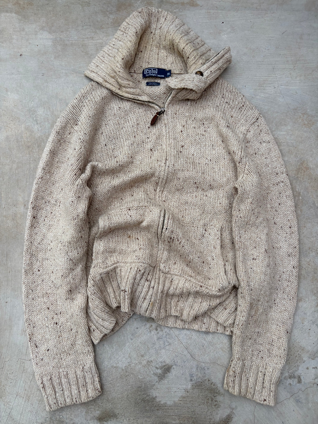 Vintage 90s Polo Ralph Lauren Alpaca Wool Quarter-Zip Knit Sweater M/L