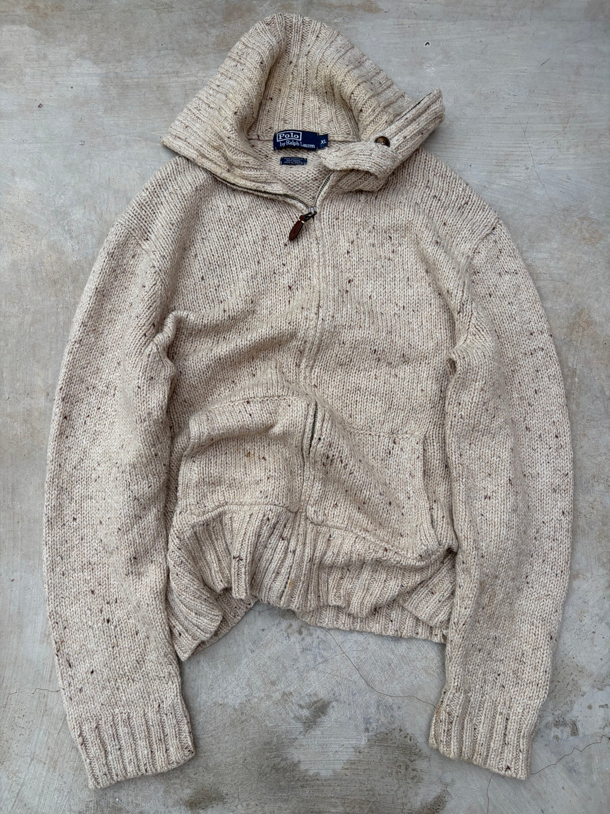 Vintage 90s Polo Ralph Lauren Alpaca Wool Quarter-Zip Knit Sweater M/L