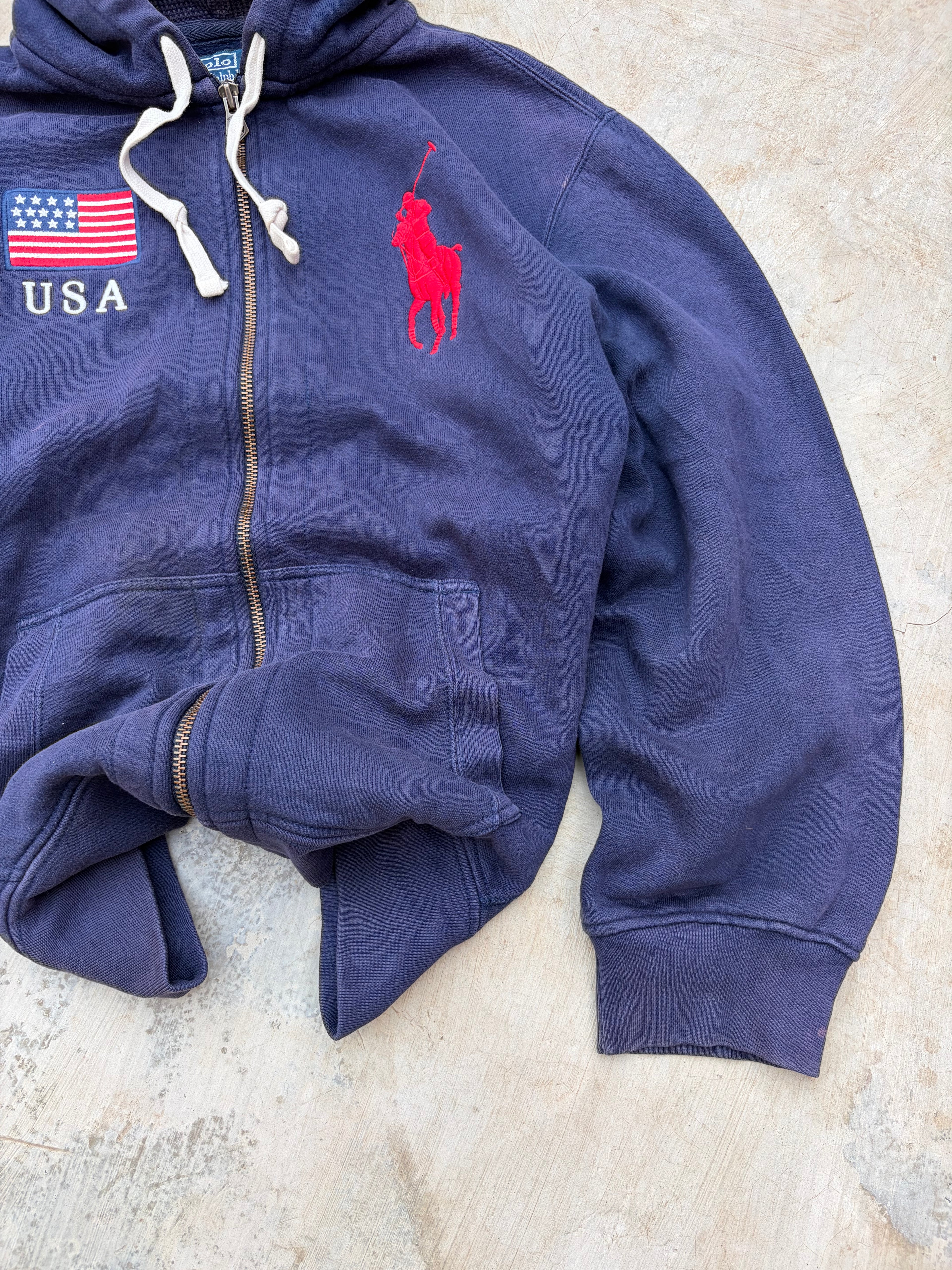 Vintage 90s Polo Ralph Lauren Zip Hoodie L