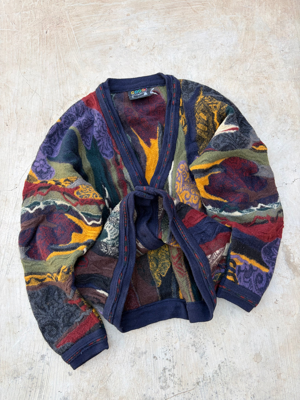 Vintage 90s COOGI Australia Pure New Wool Cardigan Size M