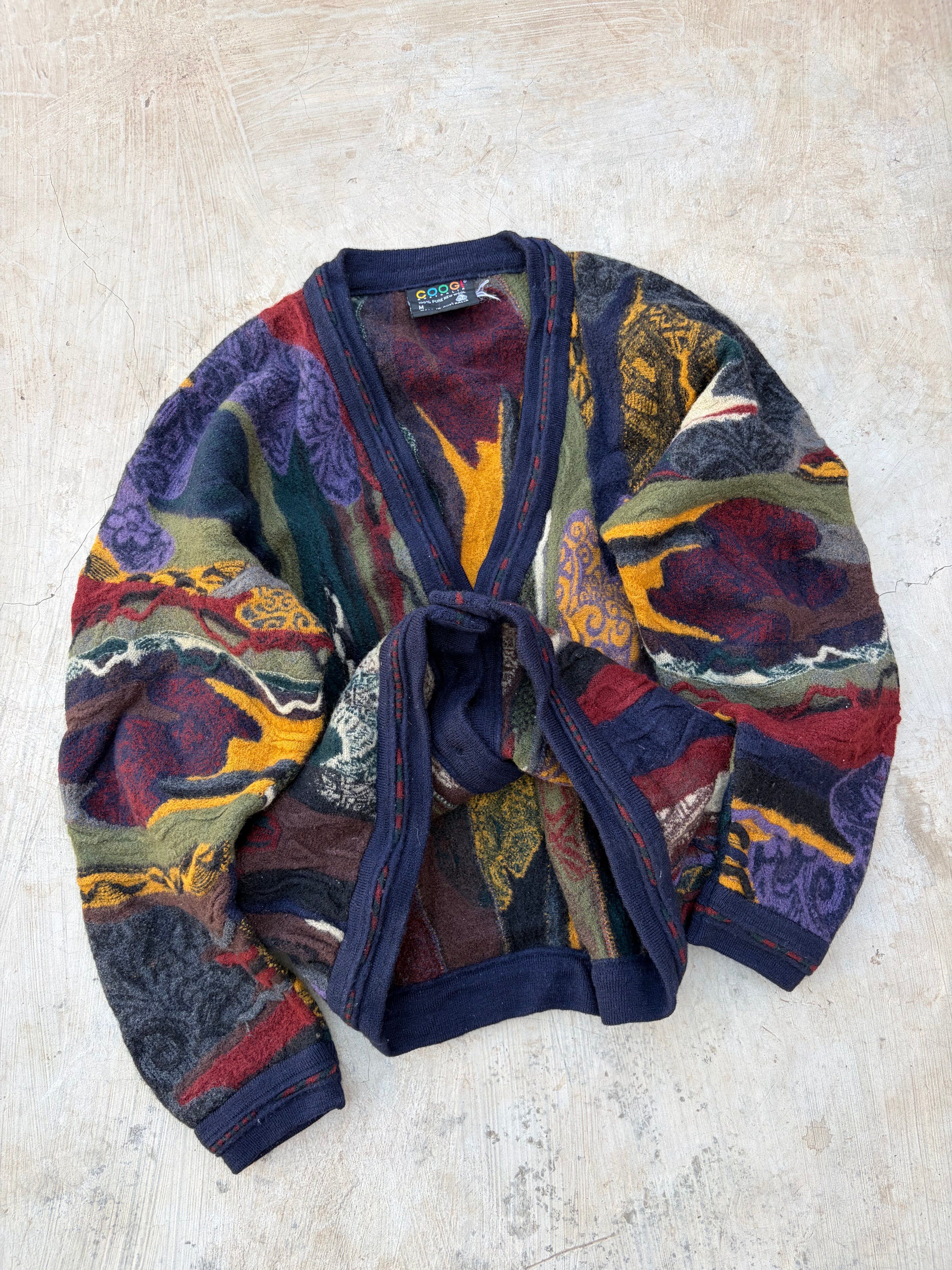 Vintage 90s COOGI Australia Pure New Wool Cardigan Size M