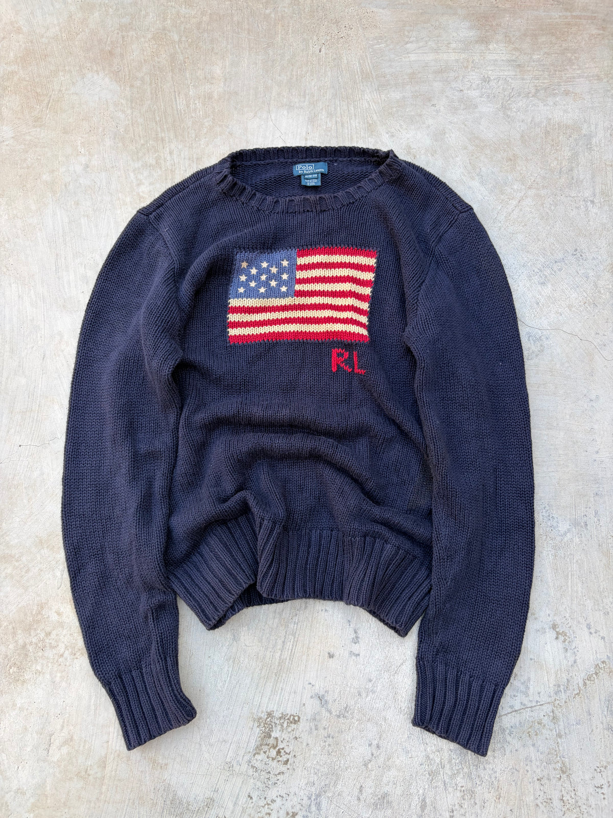 Vintage Polo Ralph Lauren American Flag Sweater M