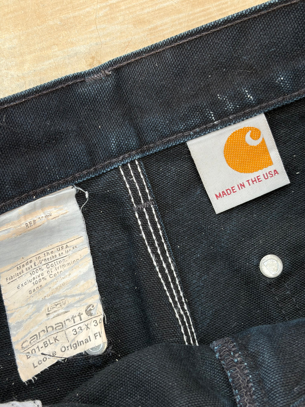 Vintage 00s Carhartt Double Knee Pant Distressed Paint Splash 33