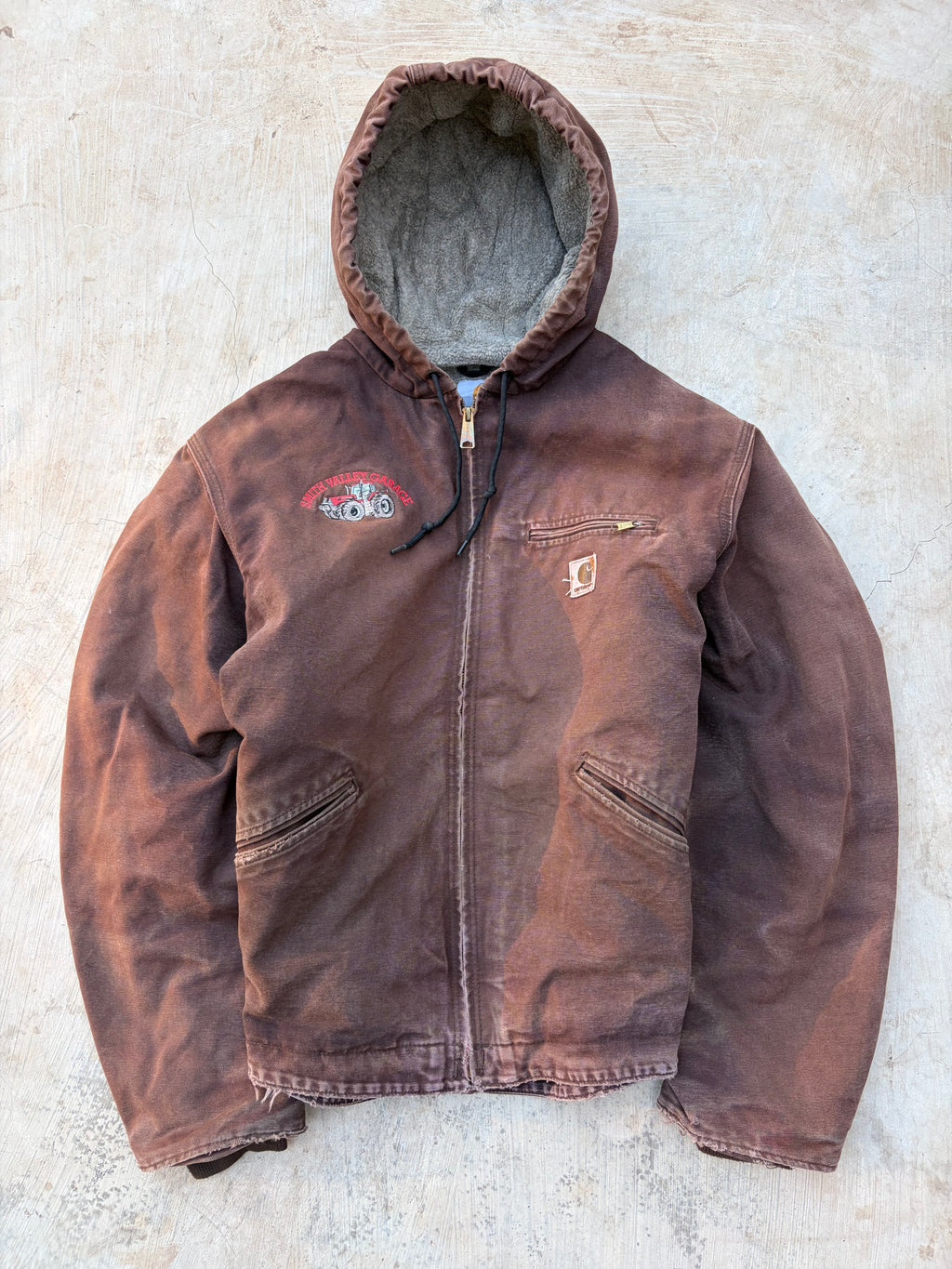 Vintage 00s Carhartt J141 DKD Active Jacket Brown Distressed USA Workwear L