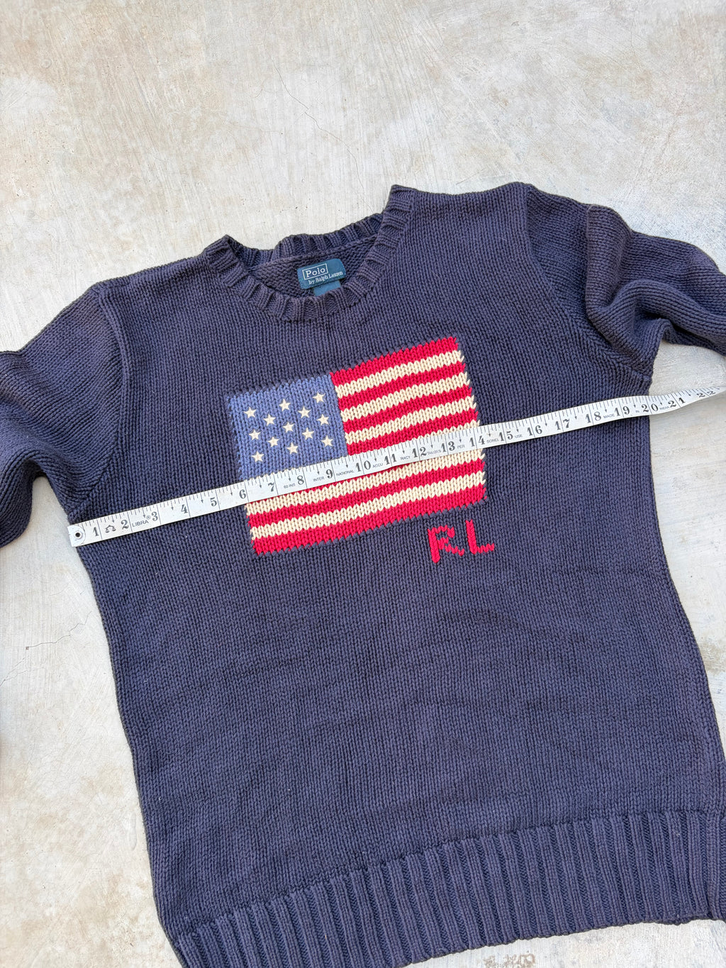 Vintage Polo Ralph Lauren USA Flag Sweater S