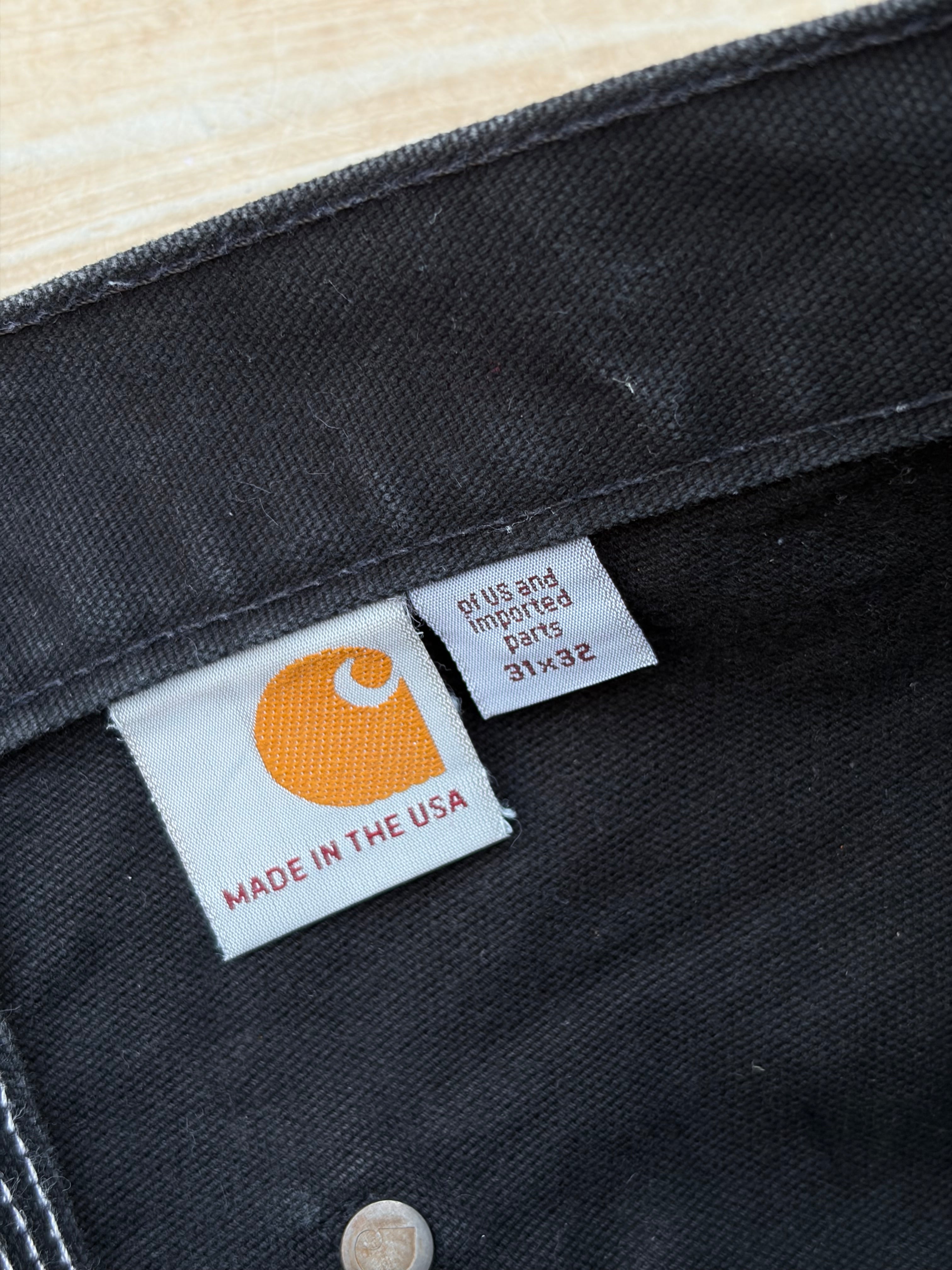 Vintage 00s Carhartt Double Knee Pant Black Faded 31