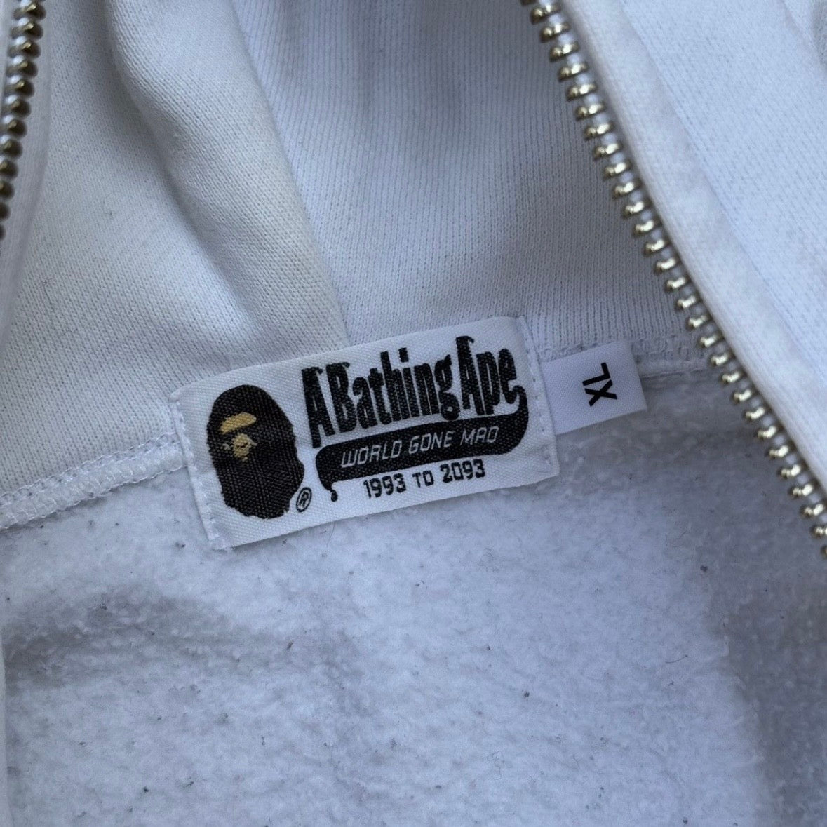 00s Vintage Bape Logo Zip up Hoodie XL