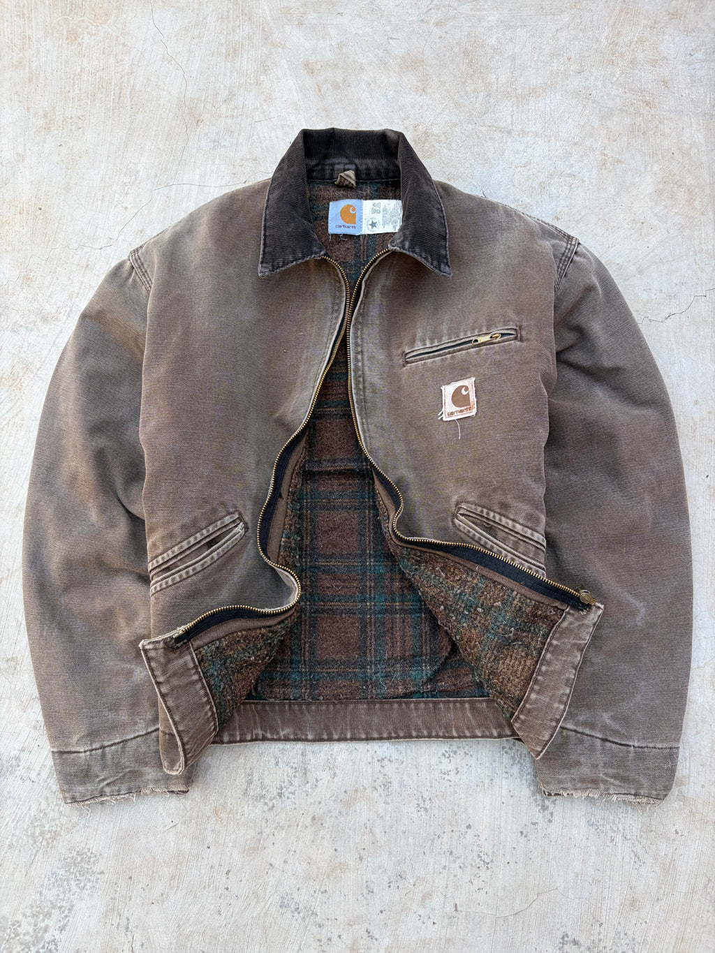 1998 Sunfaded Carhartt Detroit Jacket J43 CHT L