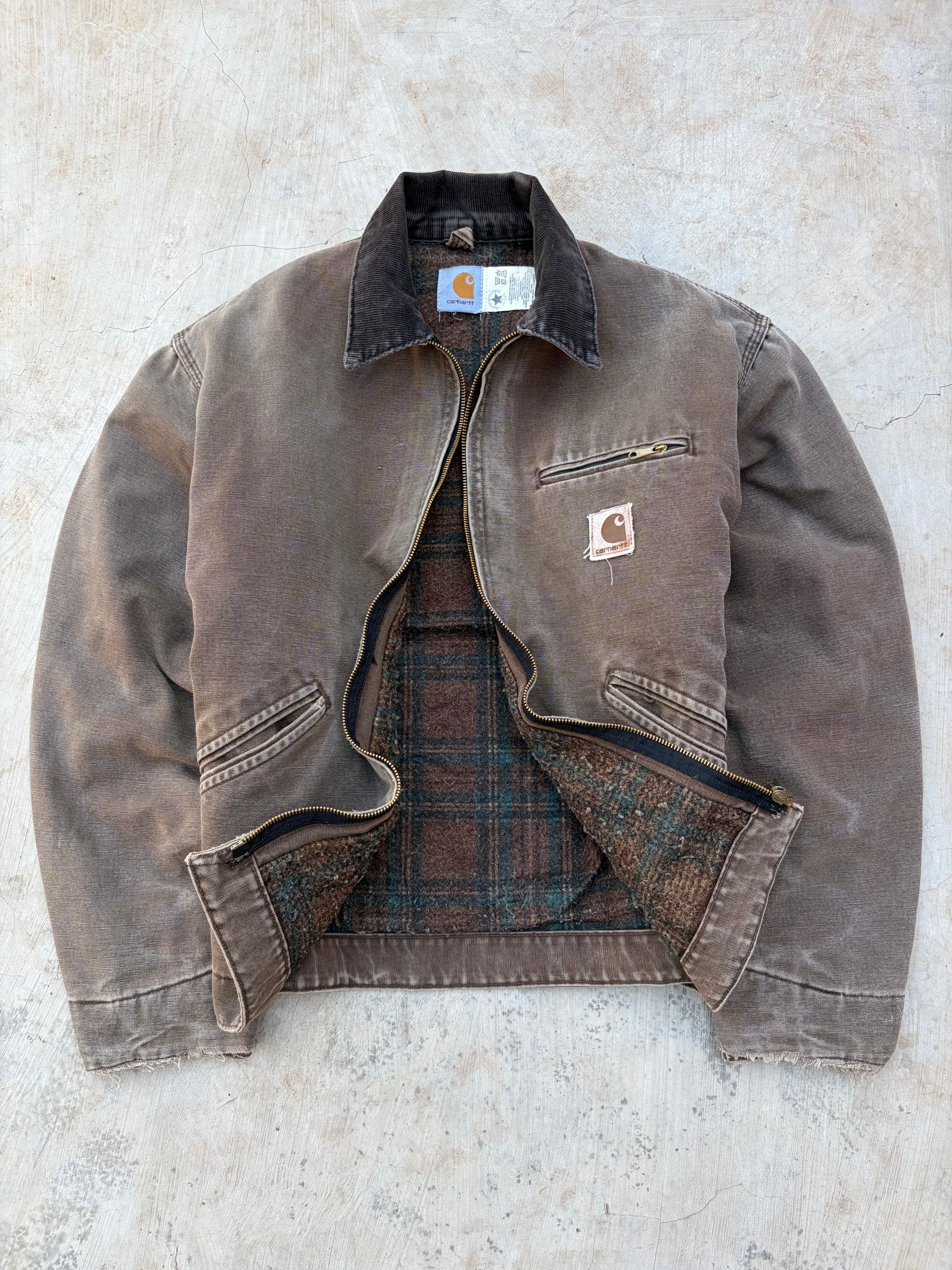 1998 Sunfaded Carhartt Detroit Jacket J43 CHT L